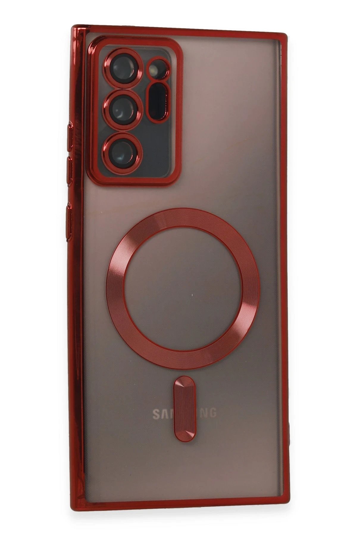 Newface Samsung Galaxy Note 20 Ultra Kılıf Kross Magneticsafe Kapak - Kırmızı