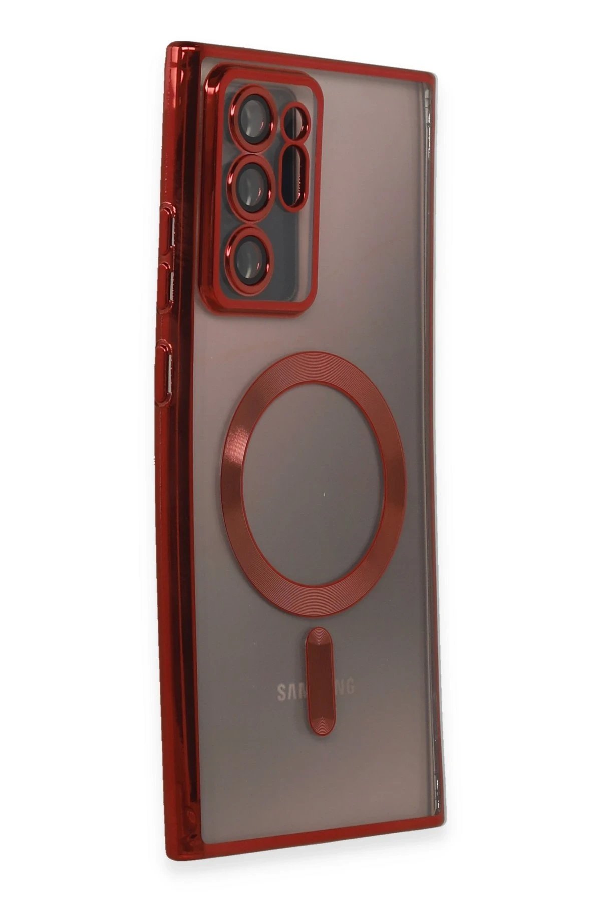 Newface Samsung Galaxy Note 20 Ultra Kılıf Kross Magneticsafe Kapak - Kırmızı