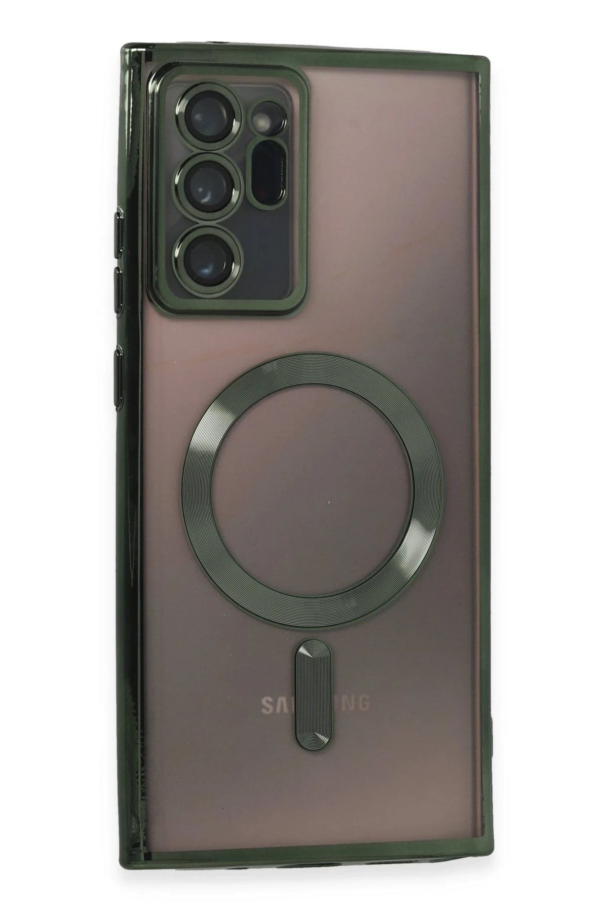 Newface Samsung Galaxy Note 20 Ultra Kılıf Kross Magneticsafe Kapak - Koyu Yeşil