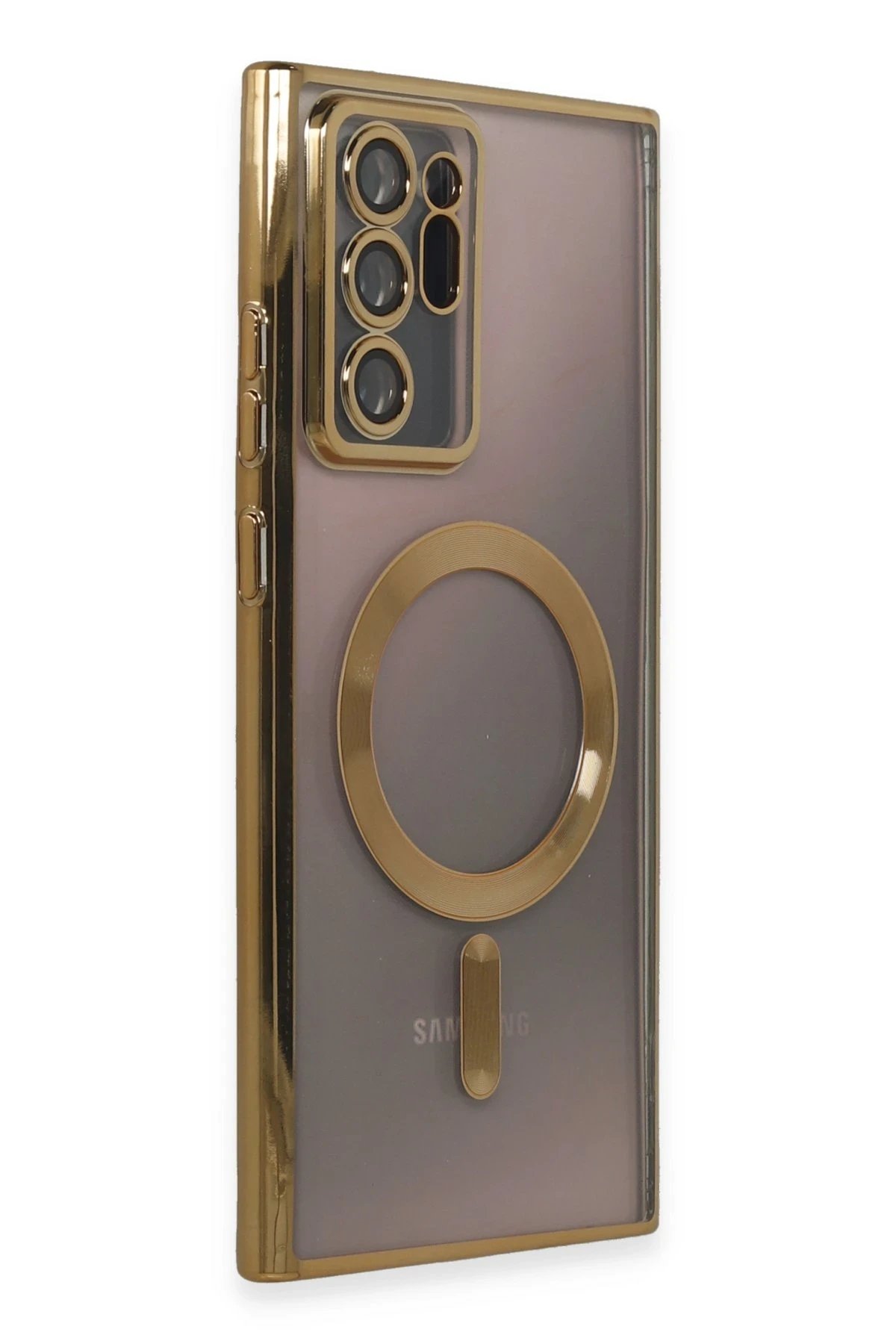 Newface Samsung Galaxy Note 20 Ultra Kılıf Kross Magneticsafe Kapak - Gold