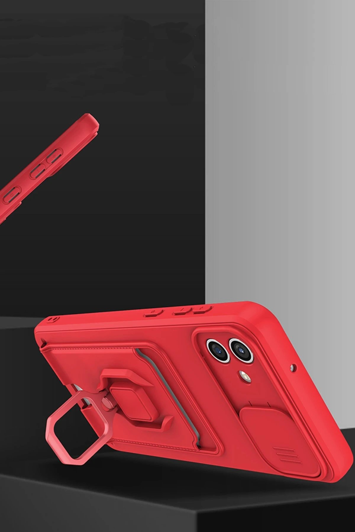 Newface Samsung Galaxy A05 Kılıf Zuma Kartvizitli Yüzüklü Silikon - Pembe