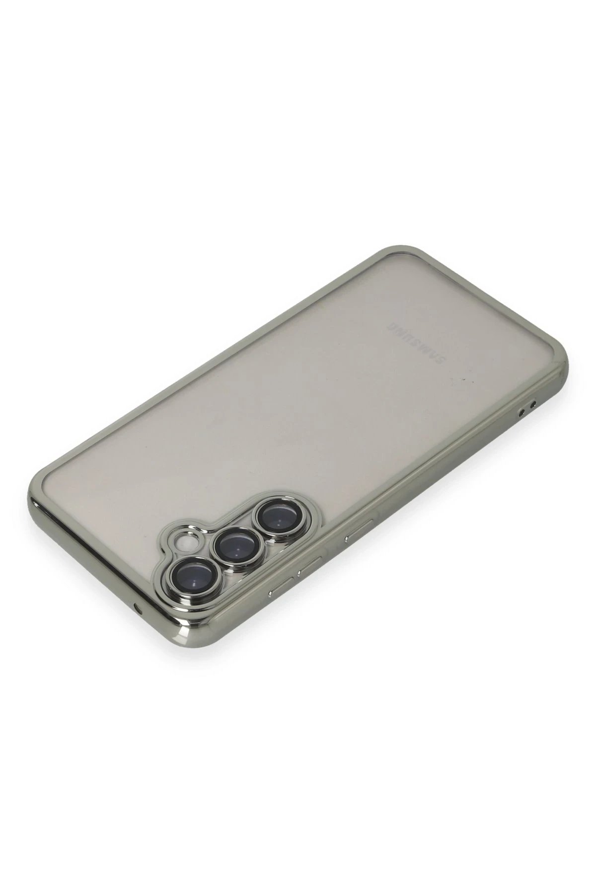 Newface Samsung Galaxy S23 FE Kılıf Razer Lensli Silikon - Gümüş