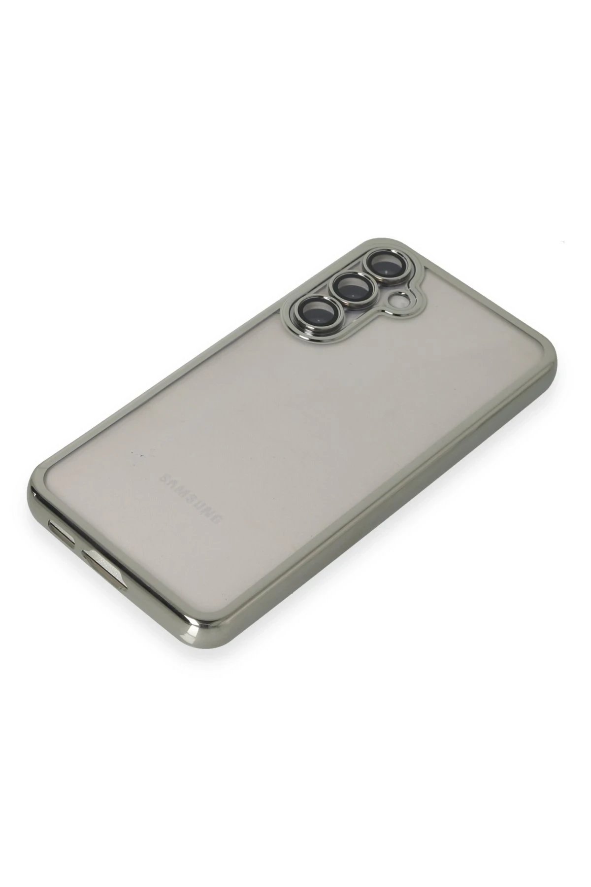 Newface Samsung Galaxy S23 FE Kılıf Razer Lensli Silikon - Gümüş