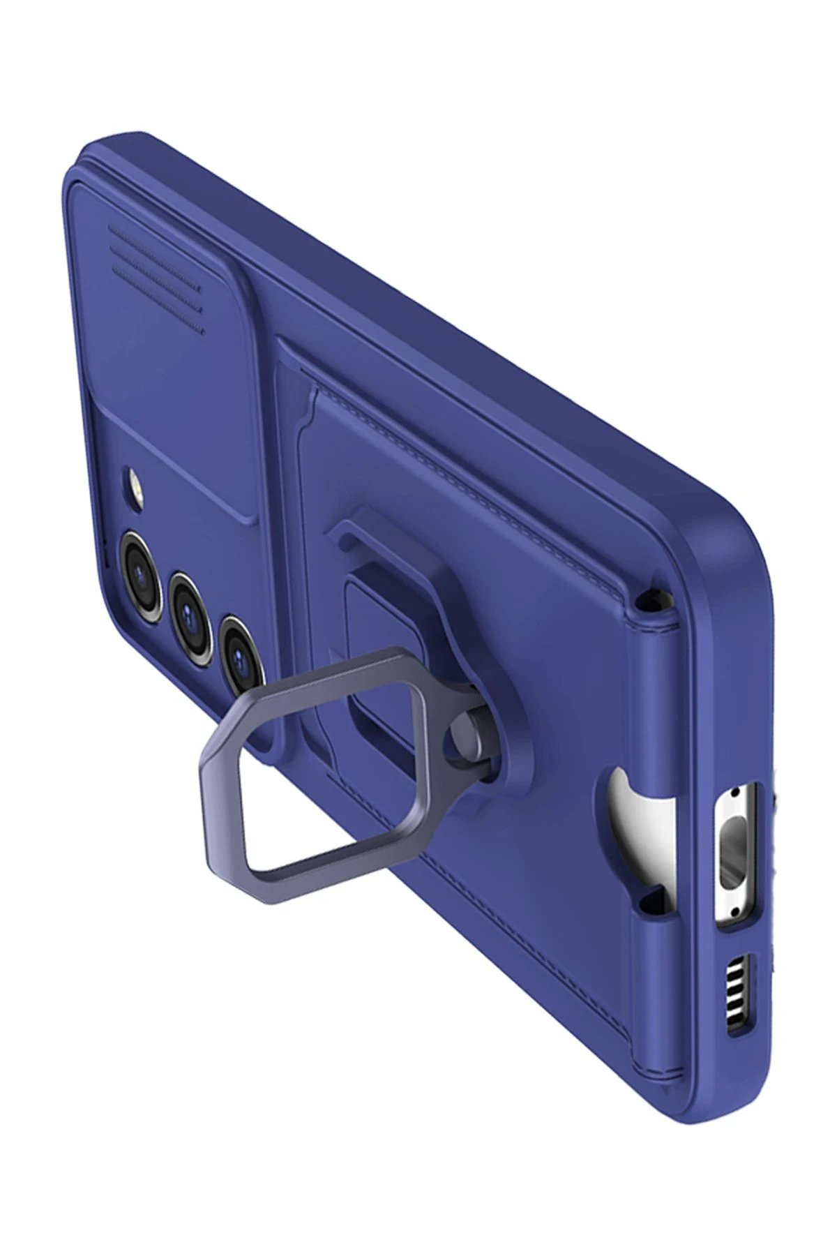 Newface Samsung Galaxy S23 Plus Kılıf Zuma Kartvizitli Yüzüklü Silikon - Lacivert