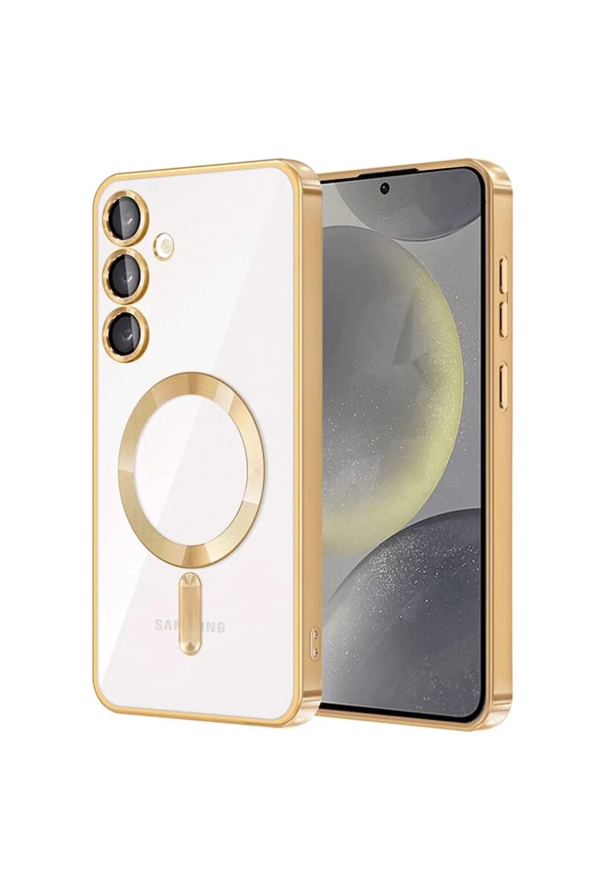 Newface Samsung Galaxy S24 Kılıf Kross Magneticsafe Kapak - Gold