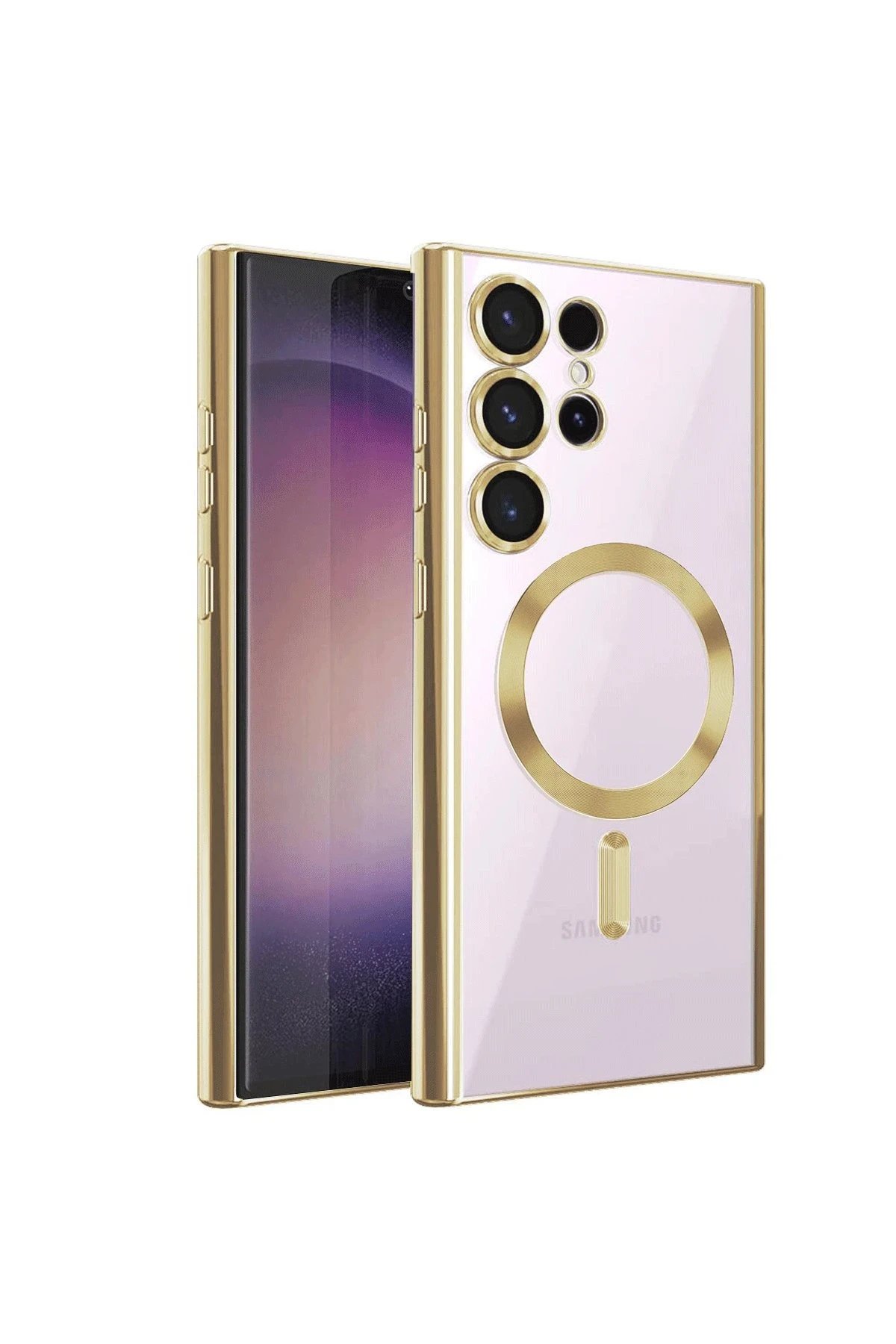 Newface Samsung Galaxy S24 Ultra Kılıf Kross Magneticsafe Kapak - Gold