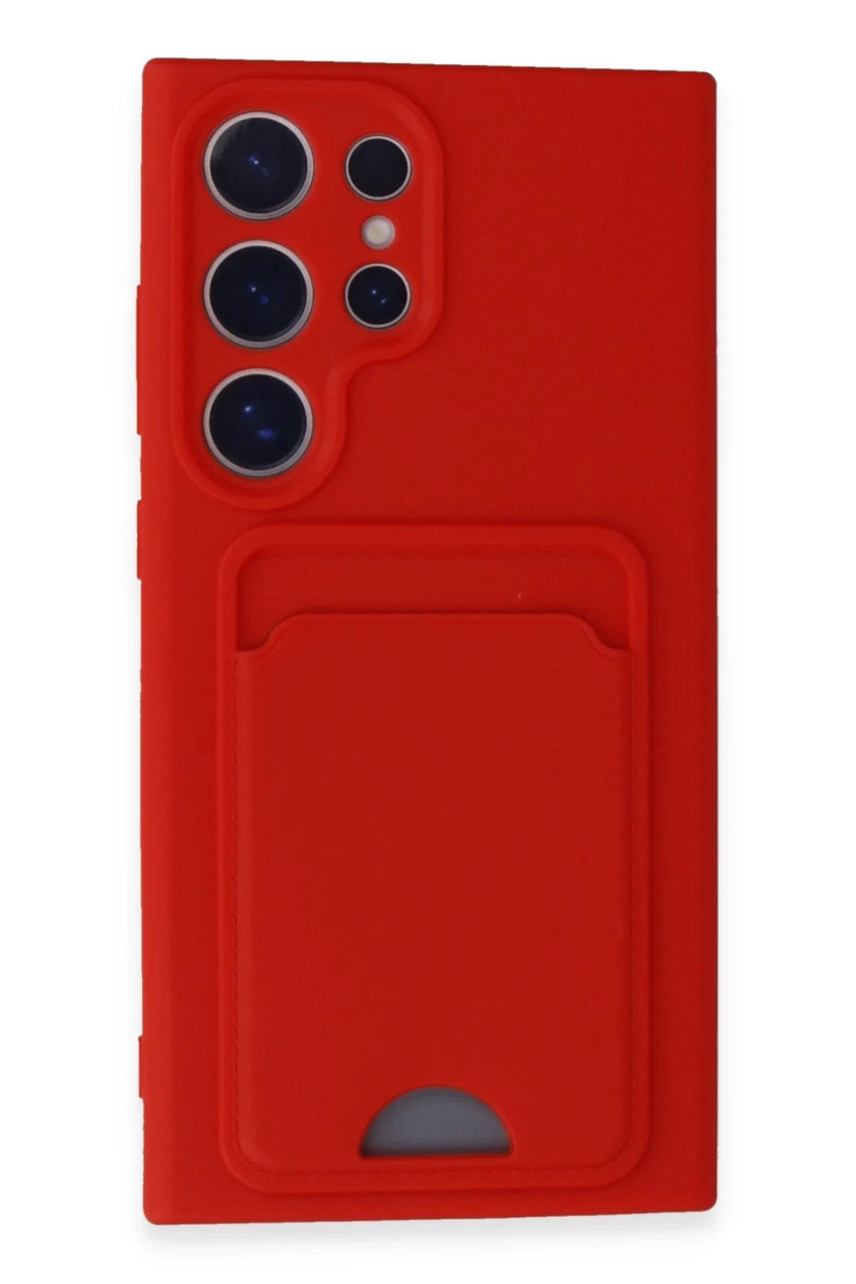 Newface Samsung Galaxy S24 Ultra Kılıf Kelvin Kartvizitli Silikon - Kırmızı