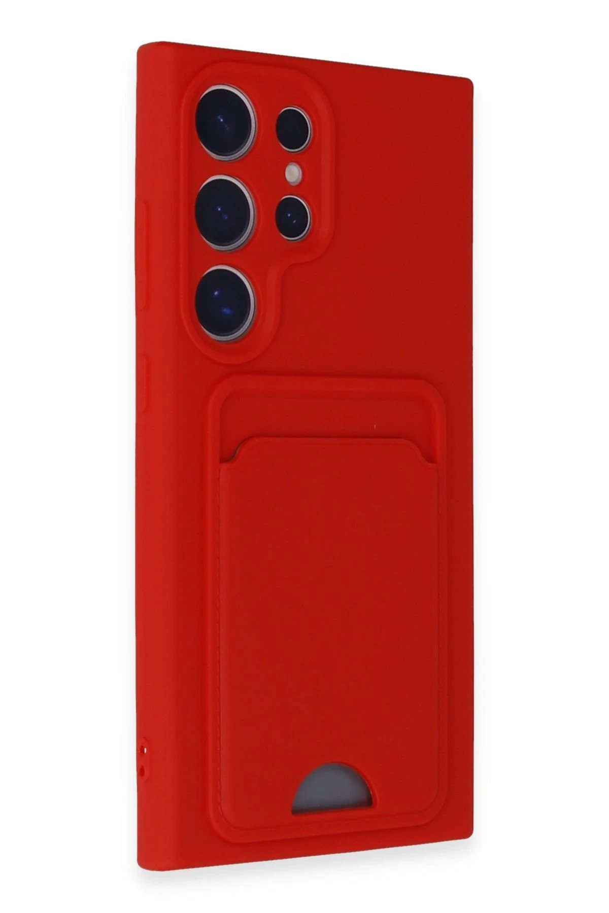 Newface Samsung Galaxy S24 Ultra Kılıf Kelvin Kartvizitli Silikon - Kırmızı