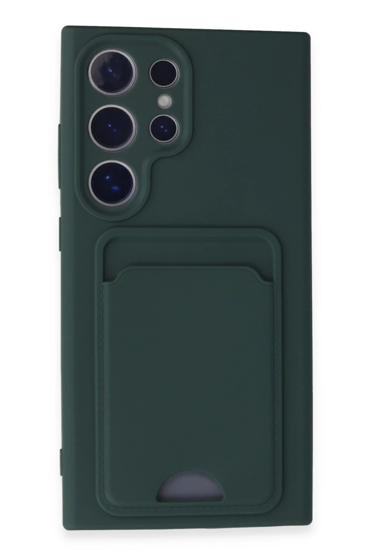 Newface Samsung Galaxy S24 Ultra Kılıf Kelvin Kartvizitli Silikon - Koyu Yeşil