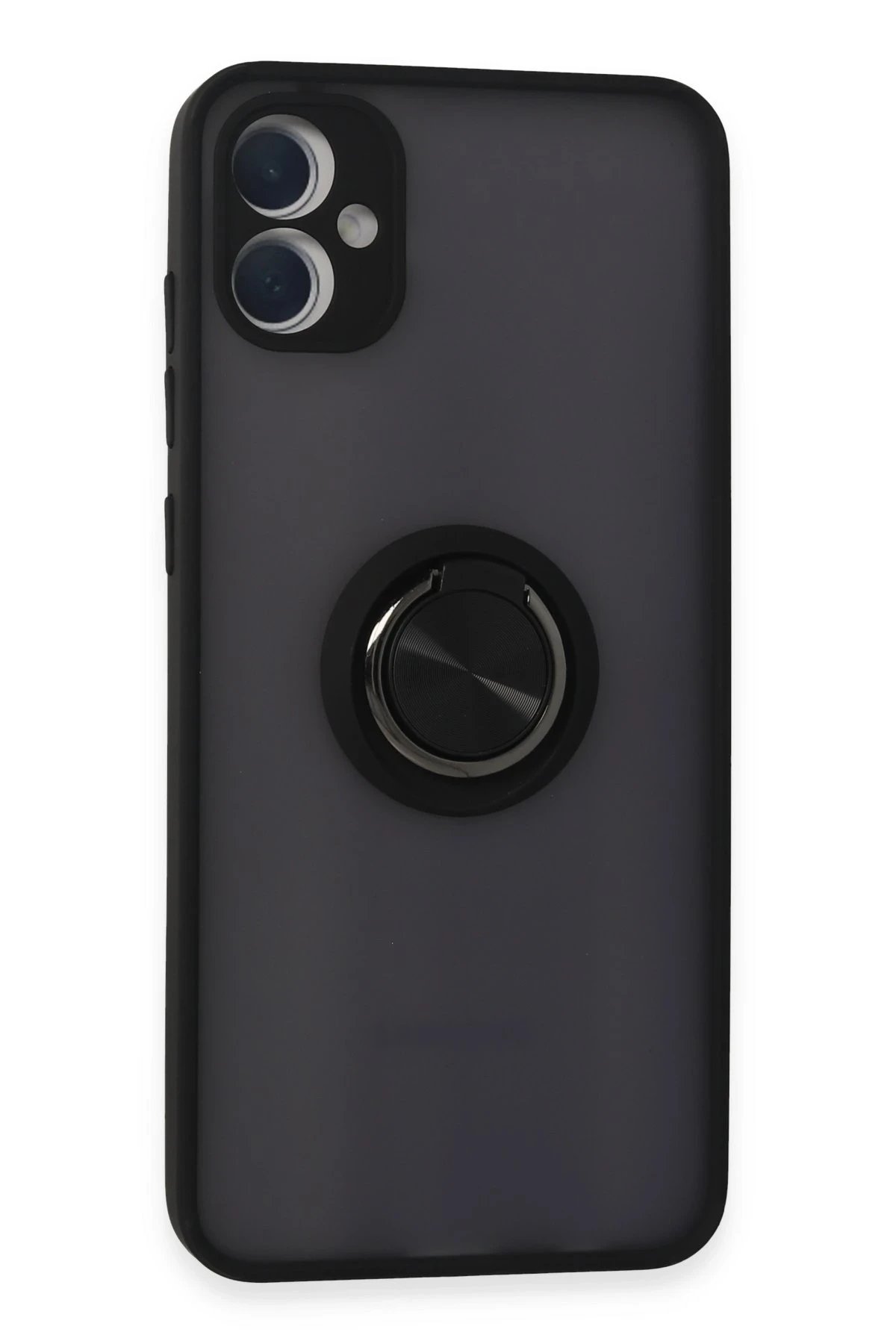 Newface Samsung Galaxy A05 Kılıf Montreal Yüzüklü Silikon Kapak - Siyah