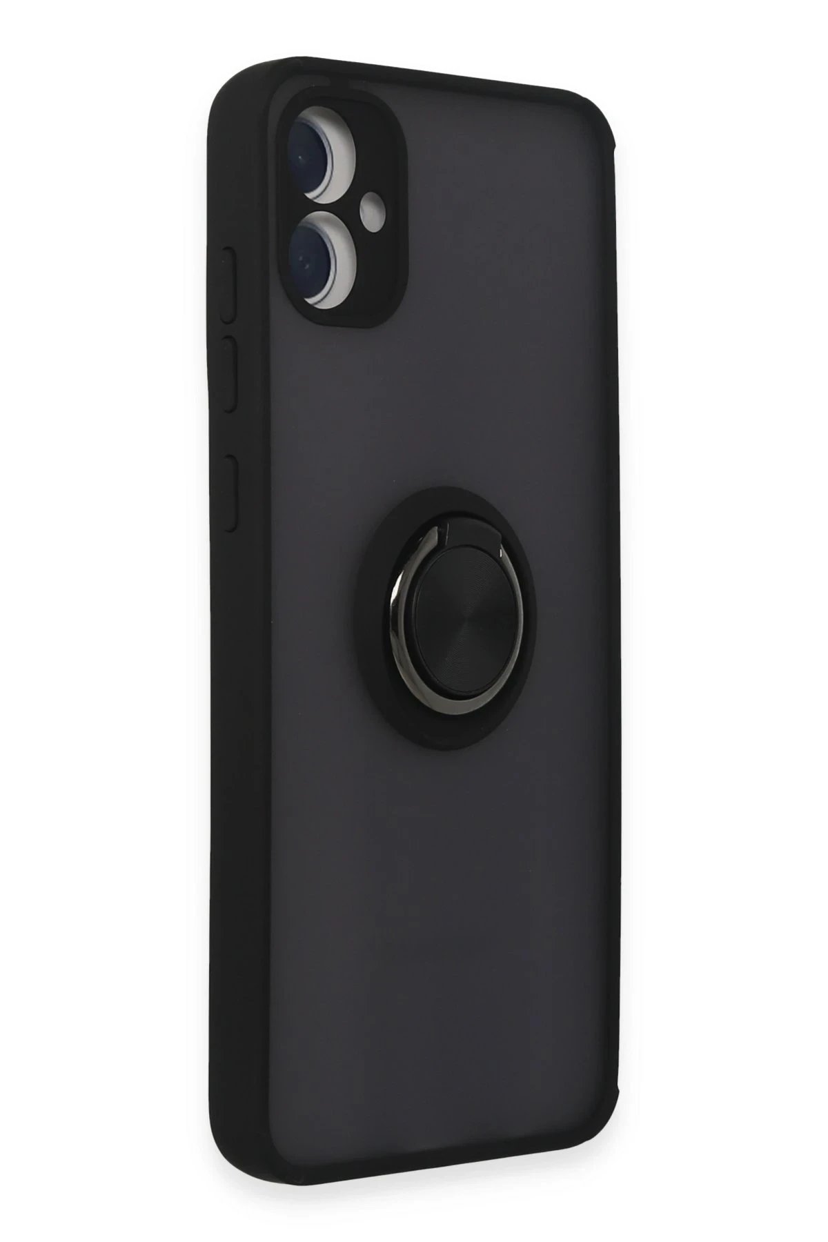 Newface Samsung Galaxy A05 Kılıf Montreal Yüzüklü Silikon Kapak - Siyah