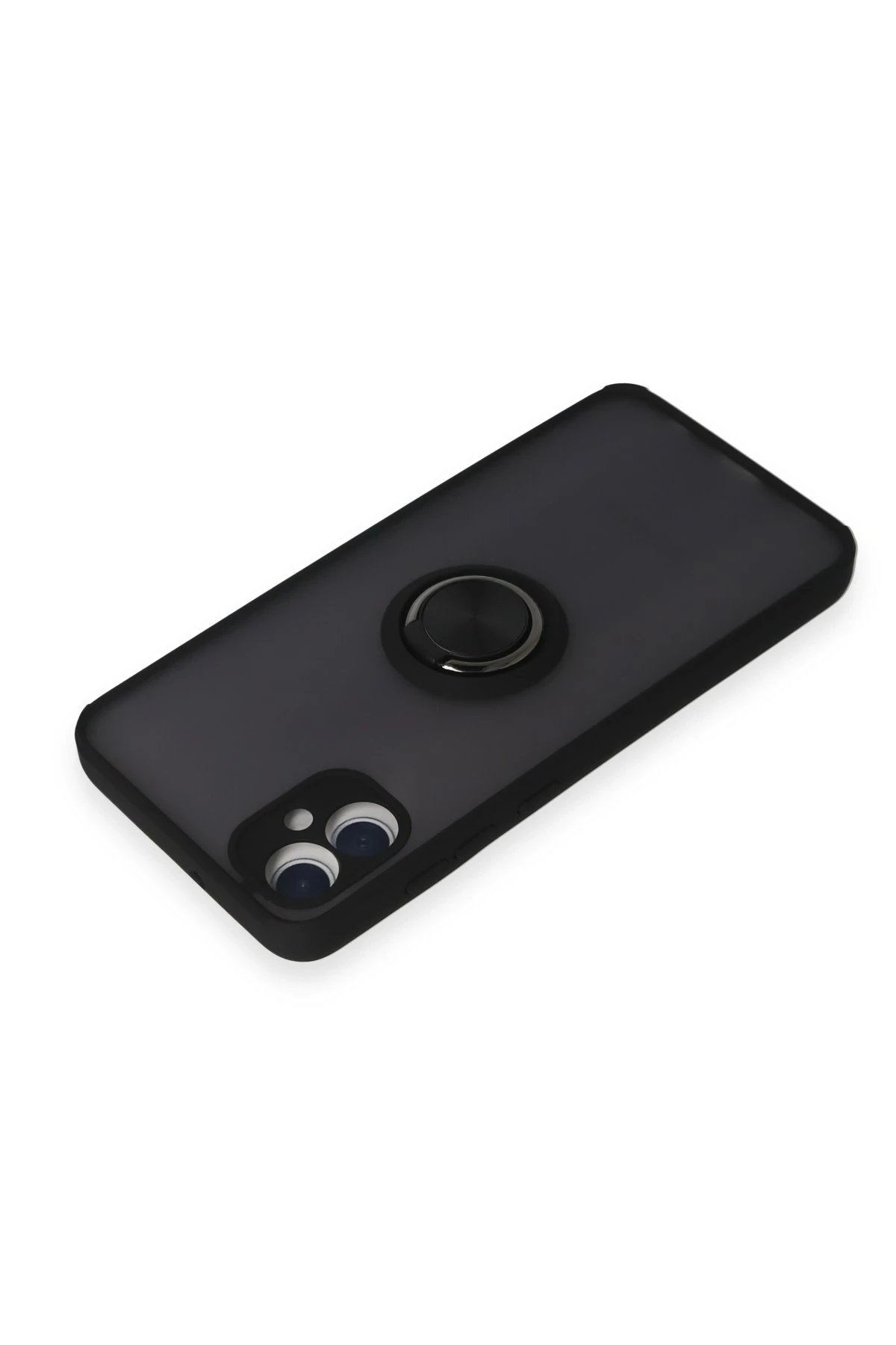 Newface Samsung Galaxy A05 Kılıf Montreal Yüzüklü Silikon Kapak - Siyah