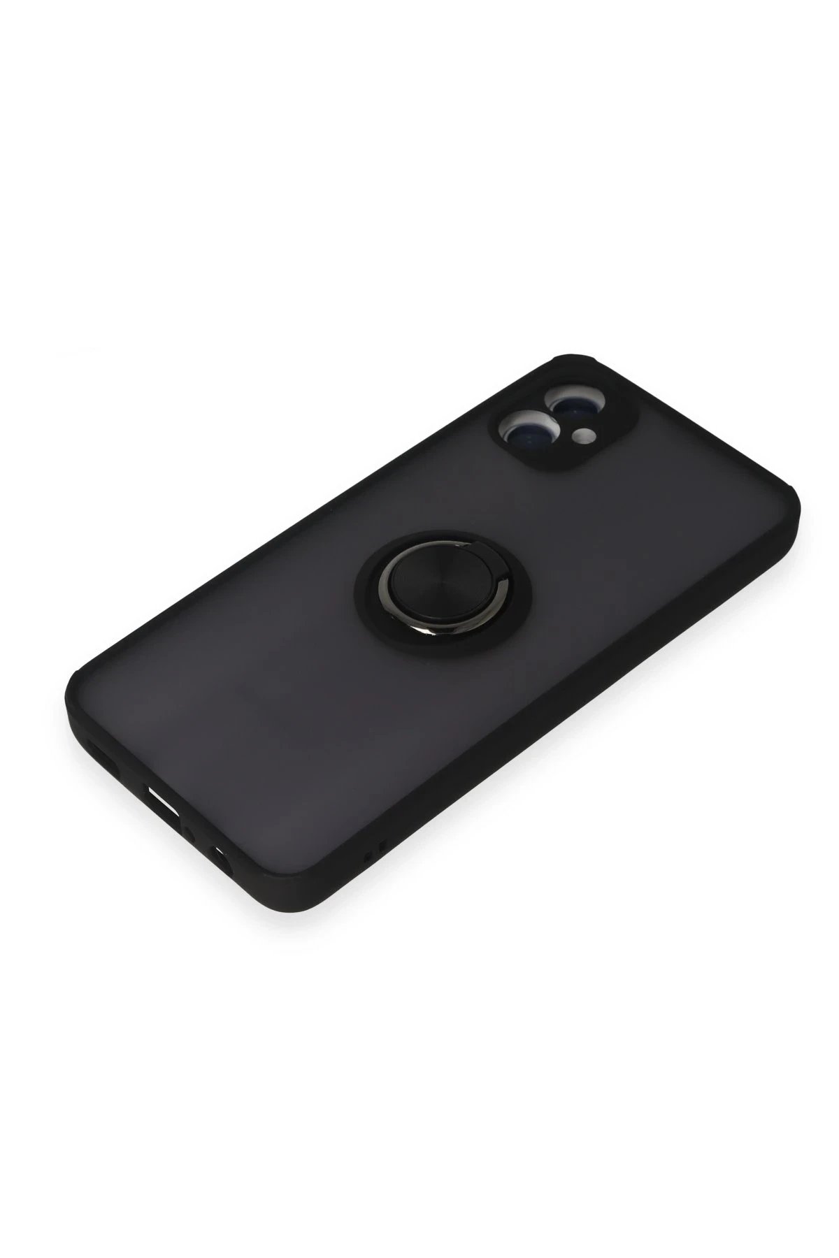 Newface Samsung Galaxy A05 Kılıf Montreal Yüzüklü Silikon Kapak - Siyah