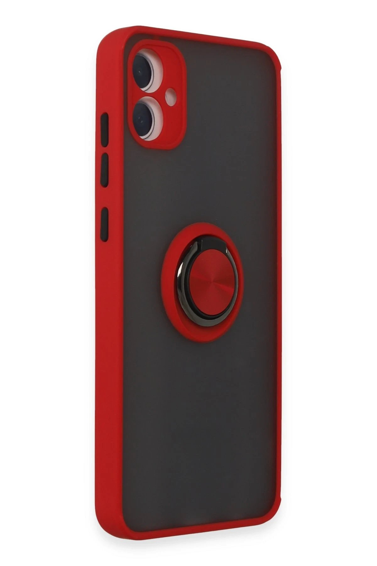 Newface Samsung Galaxy A05 Kılıf Montreal Yüzüklü Silikon Kapak - Kırmızı