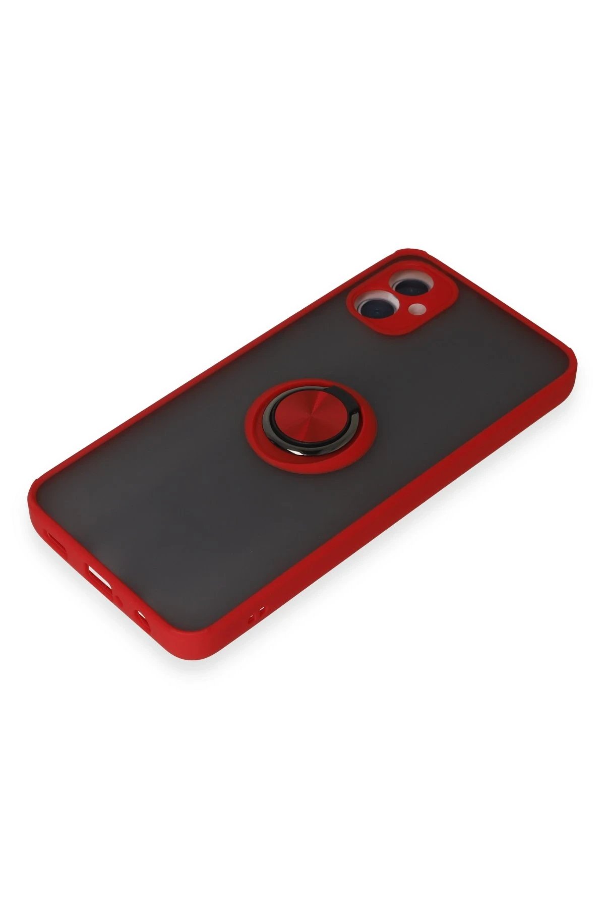 Newface Samsung Galaxy A05 Kılıf Montreal Yüzüklü Silikon Kapak - Kırmızı