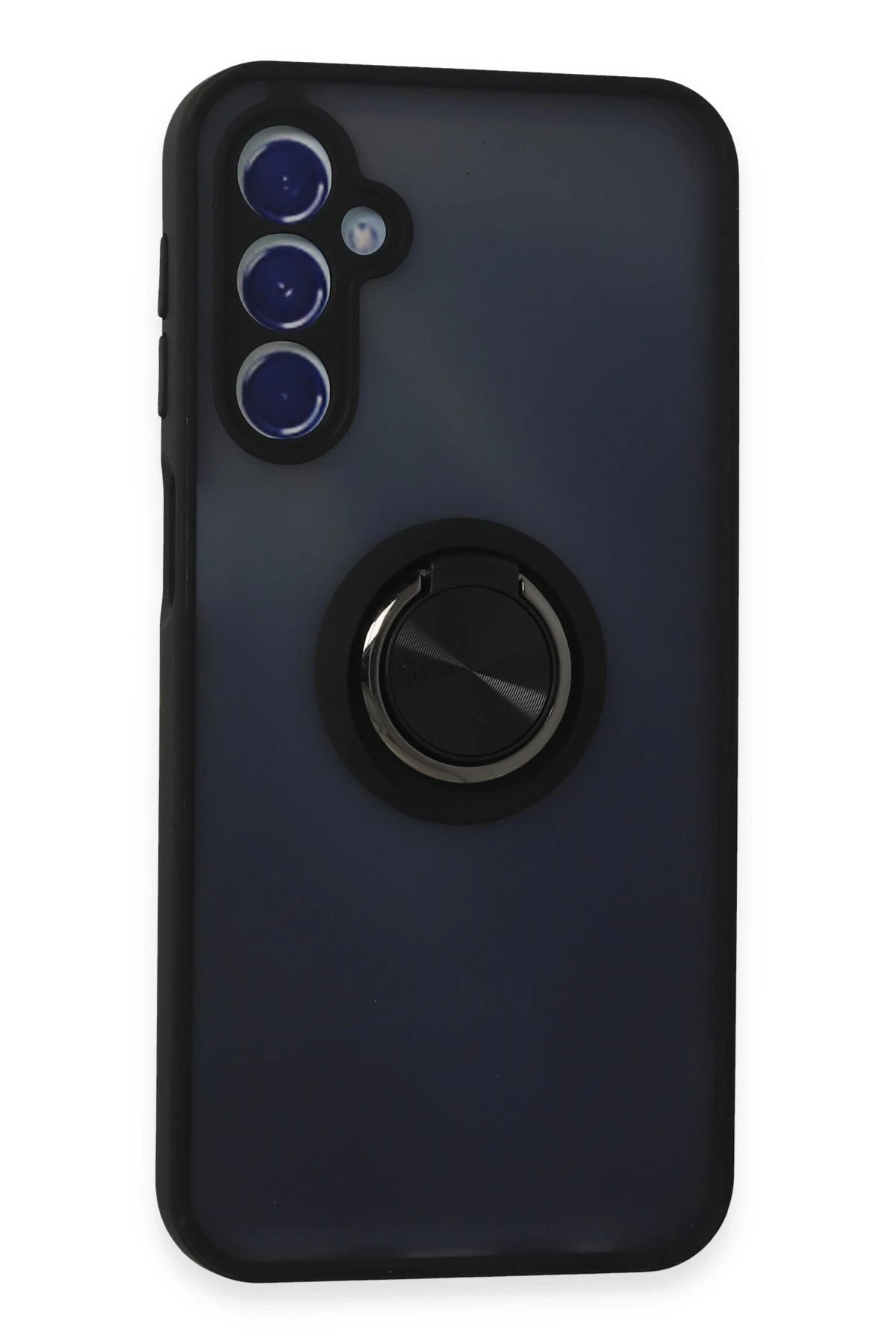 Newface Samsung Galaxy M34 5G Kılıf Montreal Yüzüklü Silikon Kapak - Siyah