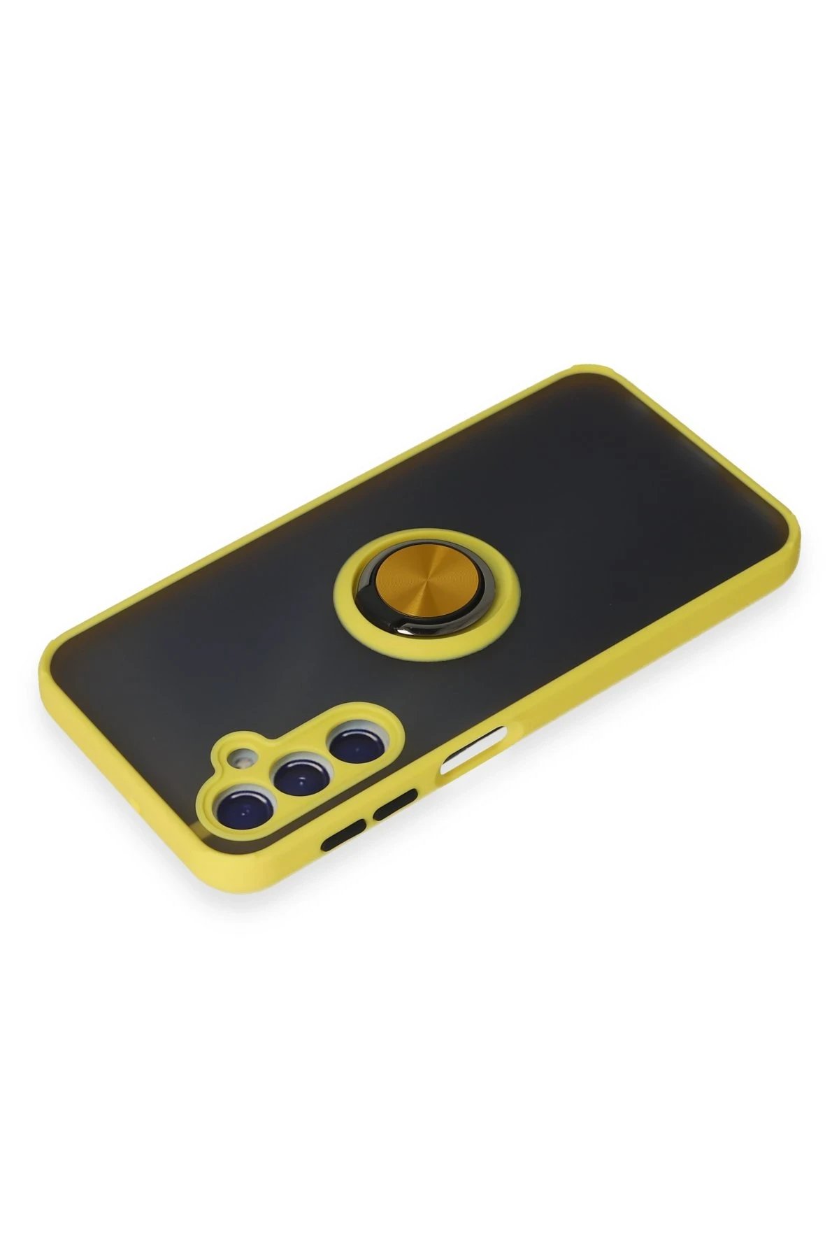 Newface Samsung Galaxy M34 5G Kılıf Montreal Yüzüklü Silikon Kapak - Sarı