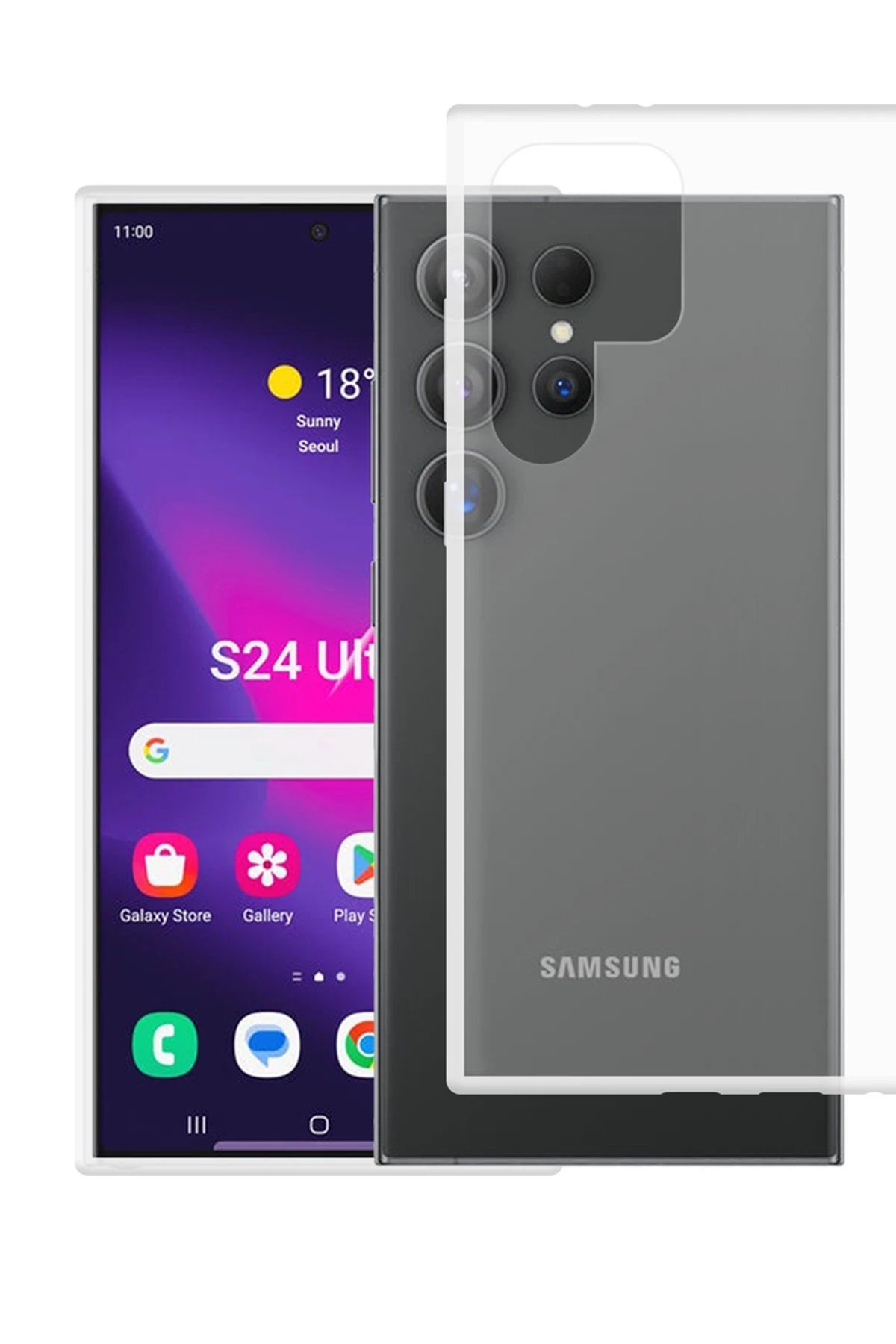 Newface Samsung Galaxy S24 Ultra Kılıf Lüx Şeffaf Silikon