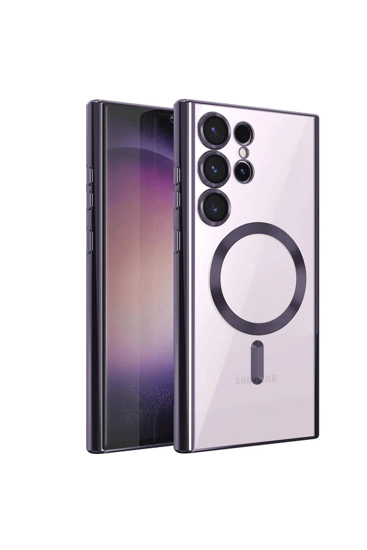 Newface Samsung Galaxy S22 Ultra Kılıf Kross Magneticsafe Kapak - Mor