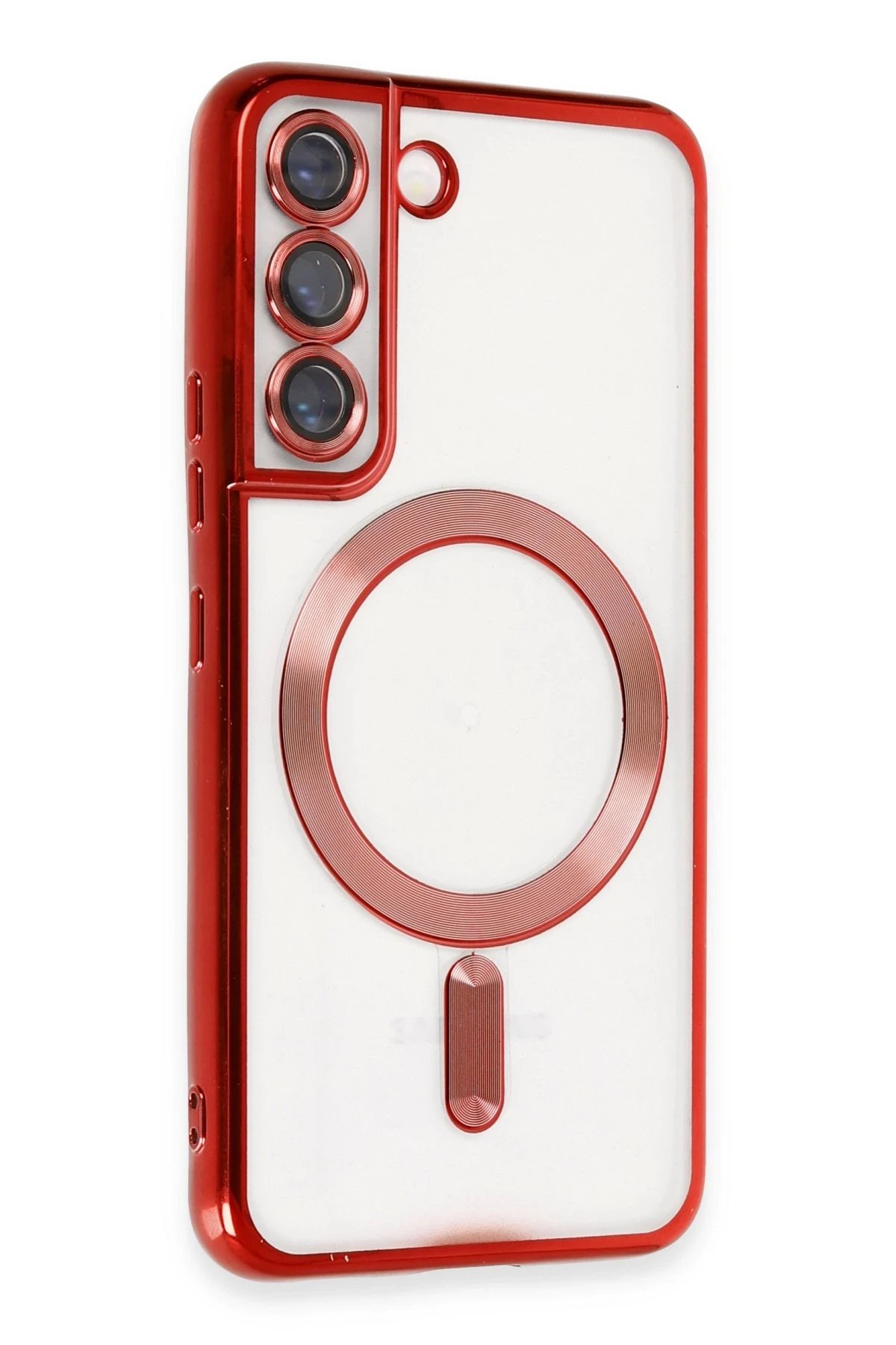 Newface Samsung Galaxy S22 Kılıf Kross Magneticsafe Kapak - Kırmızı