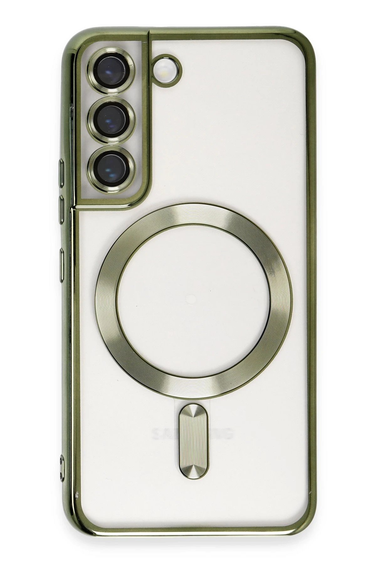 Newface Samsung Galaxy S22 Kılıf Kross Magneticsafe Kapak - Koyu Yeşil