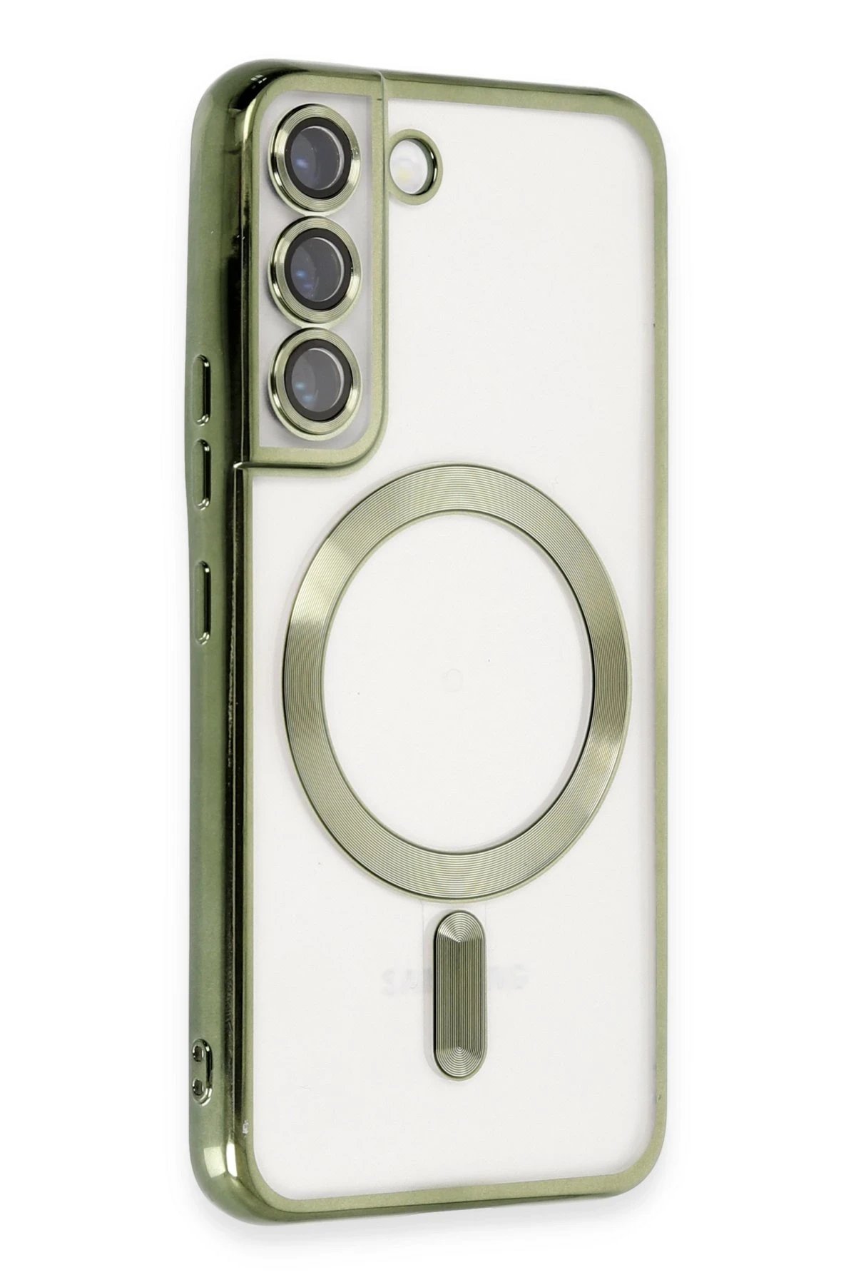 Newface Samsung Galaxy S22 Kılıf Kross Magneticsafe Kapak - Koyu Yeşil