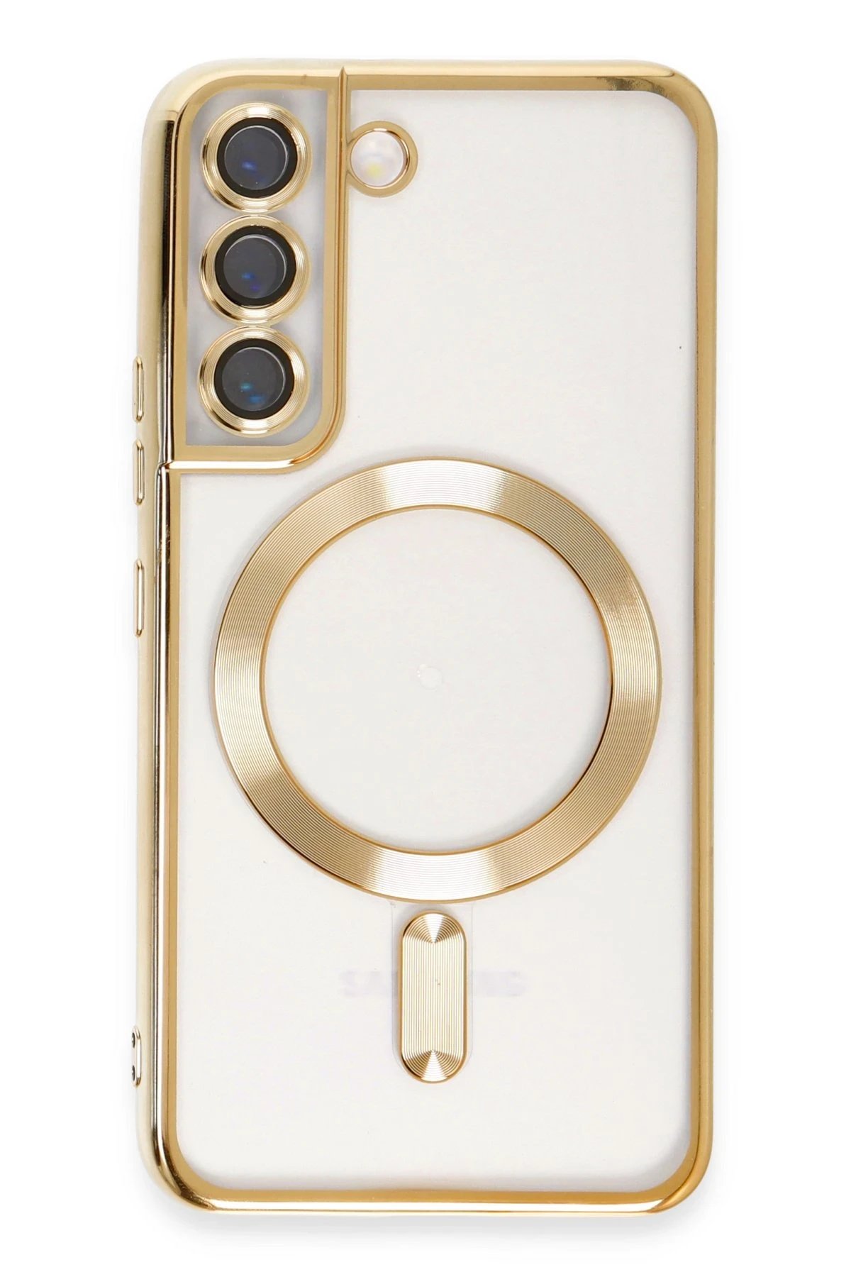 Newface Samsung Galaxy S22 Kılıf Kross Magneticsafe Kapak - Gold