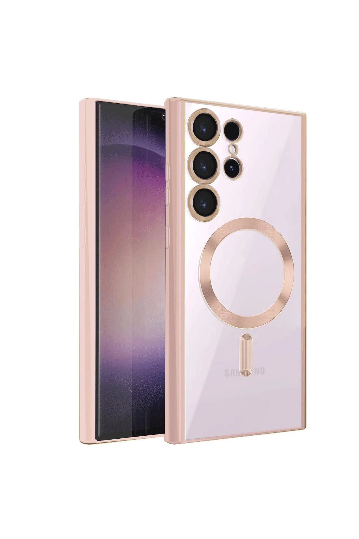 Newface Samsung Galaxy S23 Ultra Kılıf Kross Magneticsafe Kapak - Rose