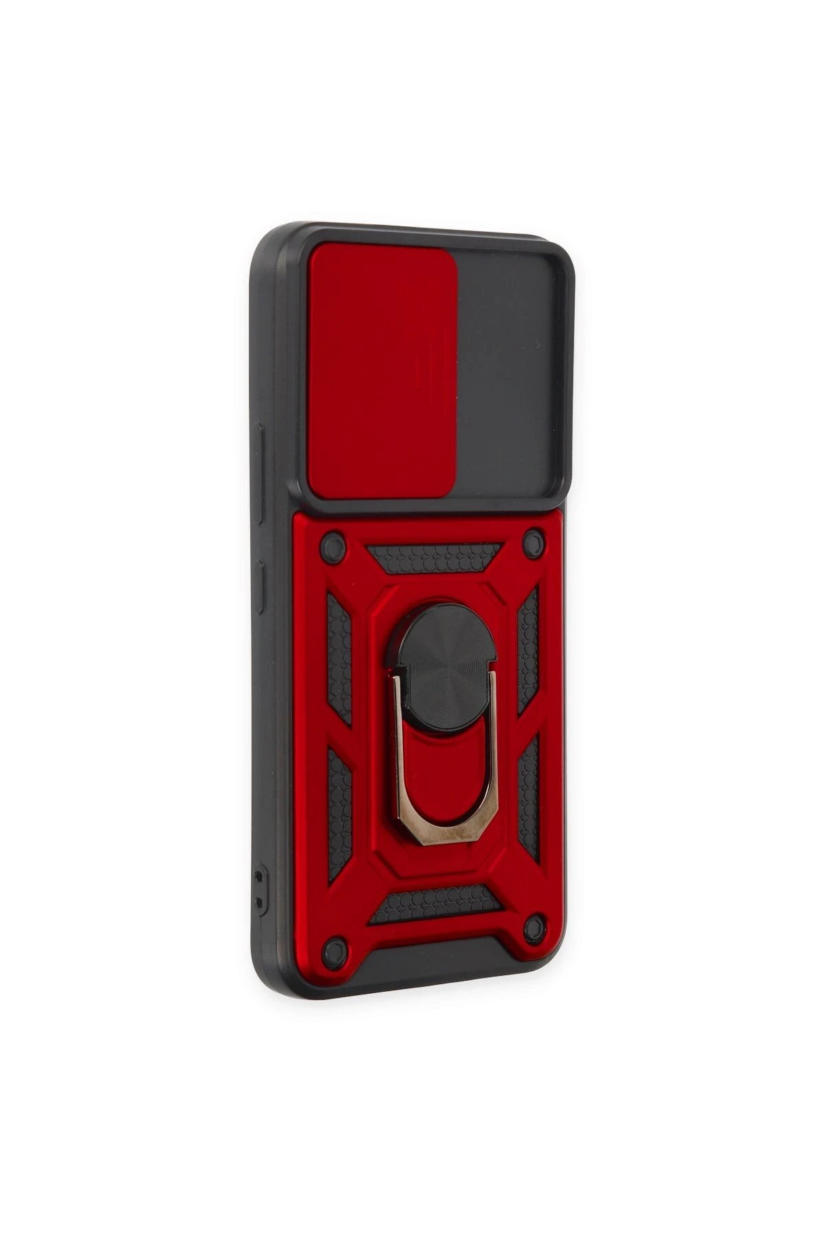 Newface Samsung Galaxy S24 Kılıf Pars Lens Yüzüklü Silikon - Kırmızı