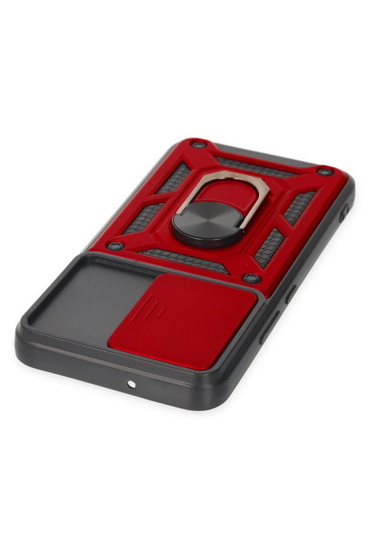 Newface Samsung Galaxy S24 Kılıf Pars Lens Yüzüklü Silikon - Kırmızı