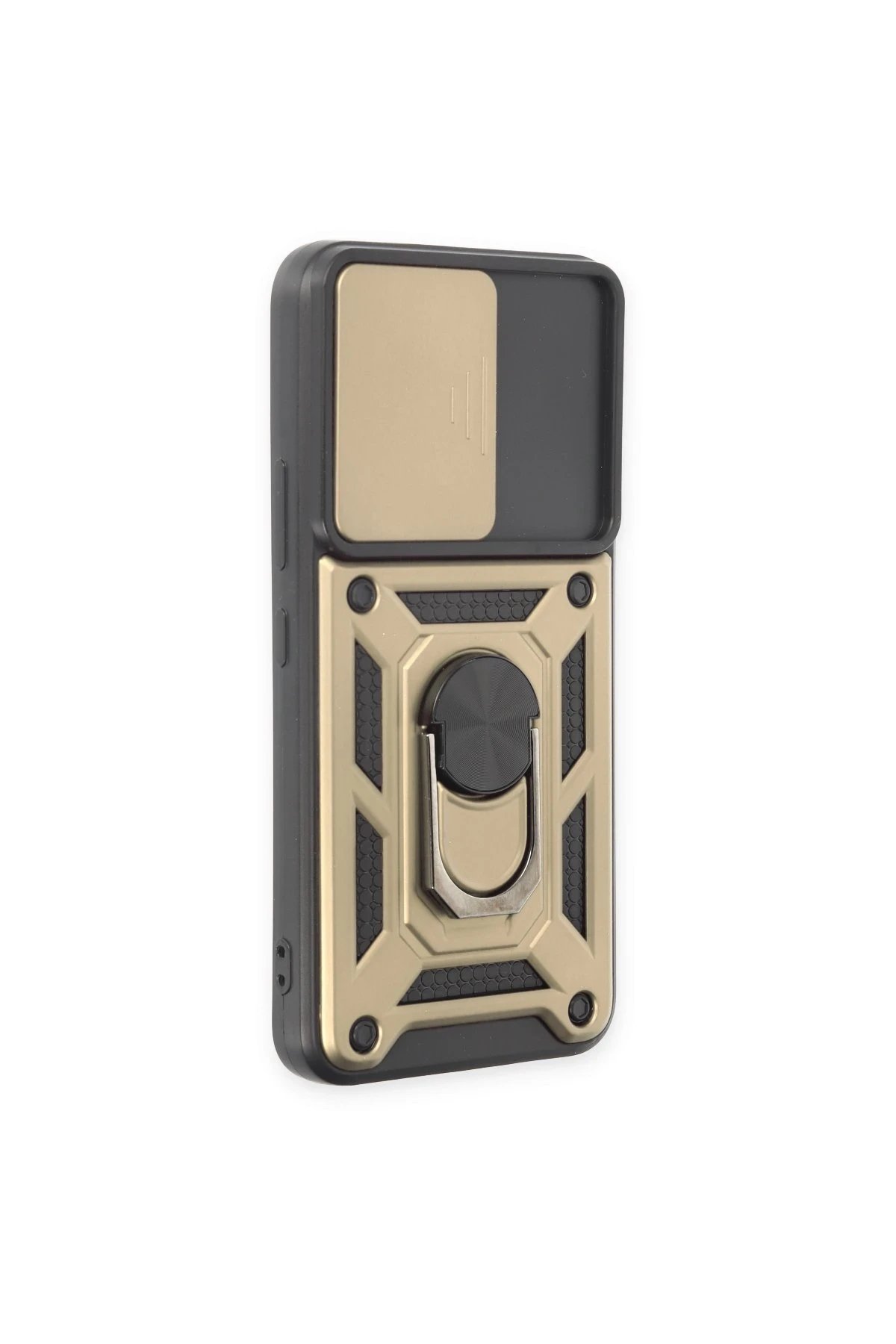 Newface Samsung Galaxy S24 Kılıf Pars Lens Yüzüklü Silikon - Gold