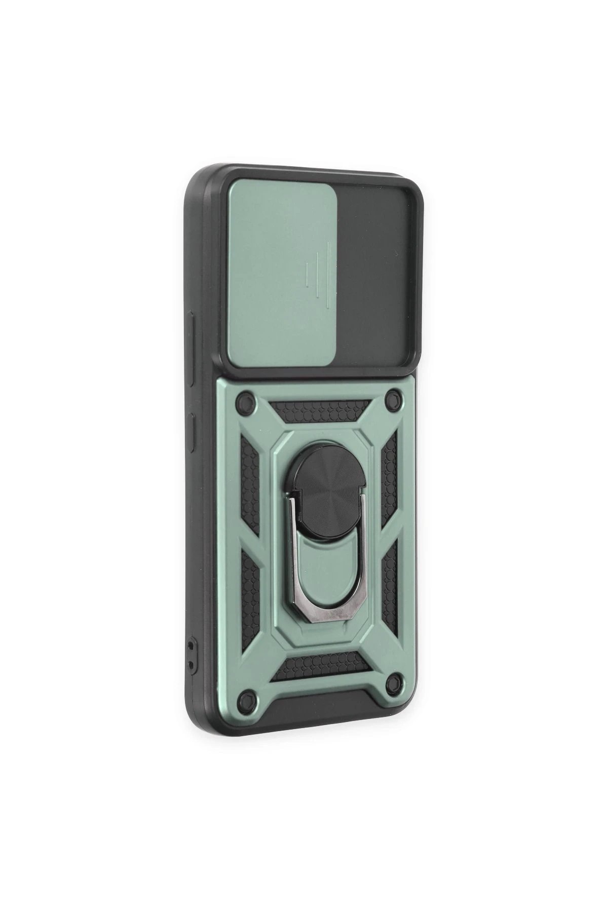 Newface Samsung Galaxy S24 Kılıf Pars Lens Yüzüklü Silikon - Yeşil