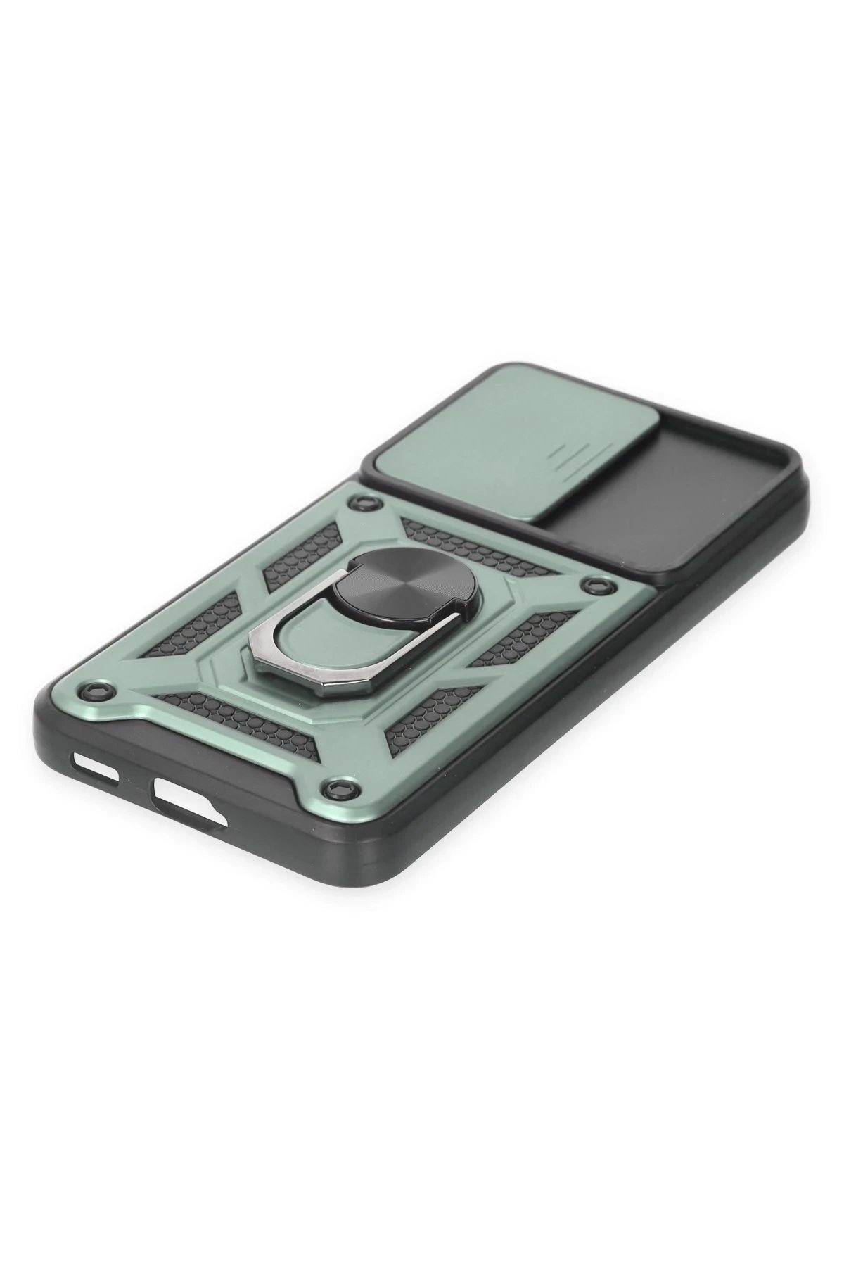 Newface Samsung Galaxy S24 Kılıf Pars Lens Yüzüklü Silikon - Yeşil