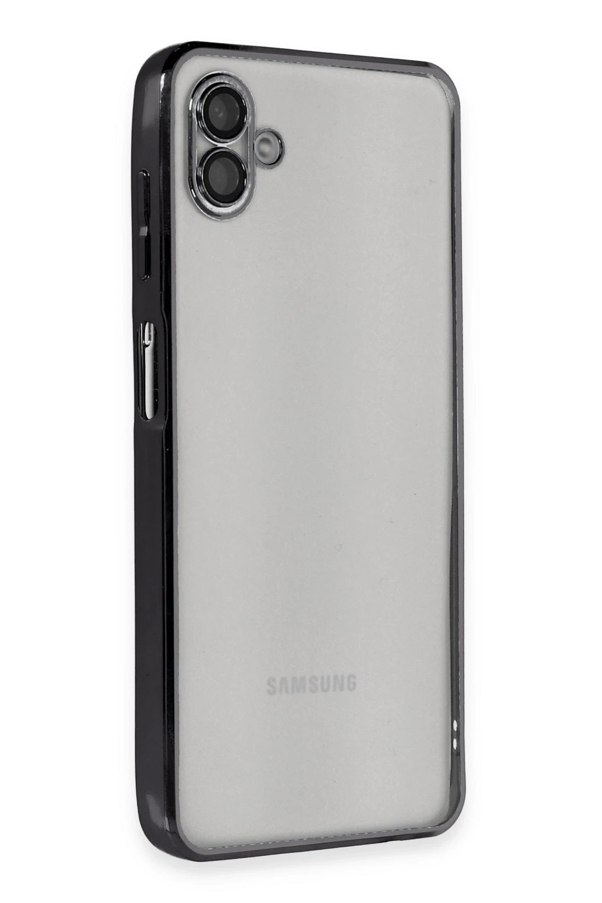 Newface Samsung Galaxy A04 Kılıf Razer Lensli Silikon - Siyah