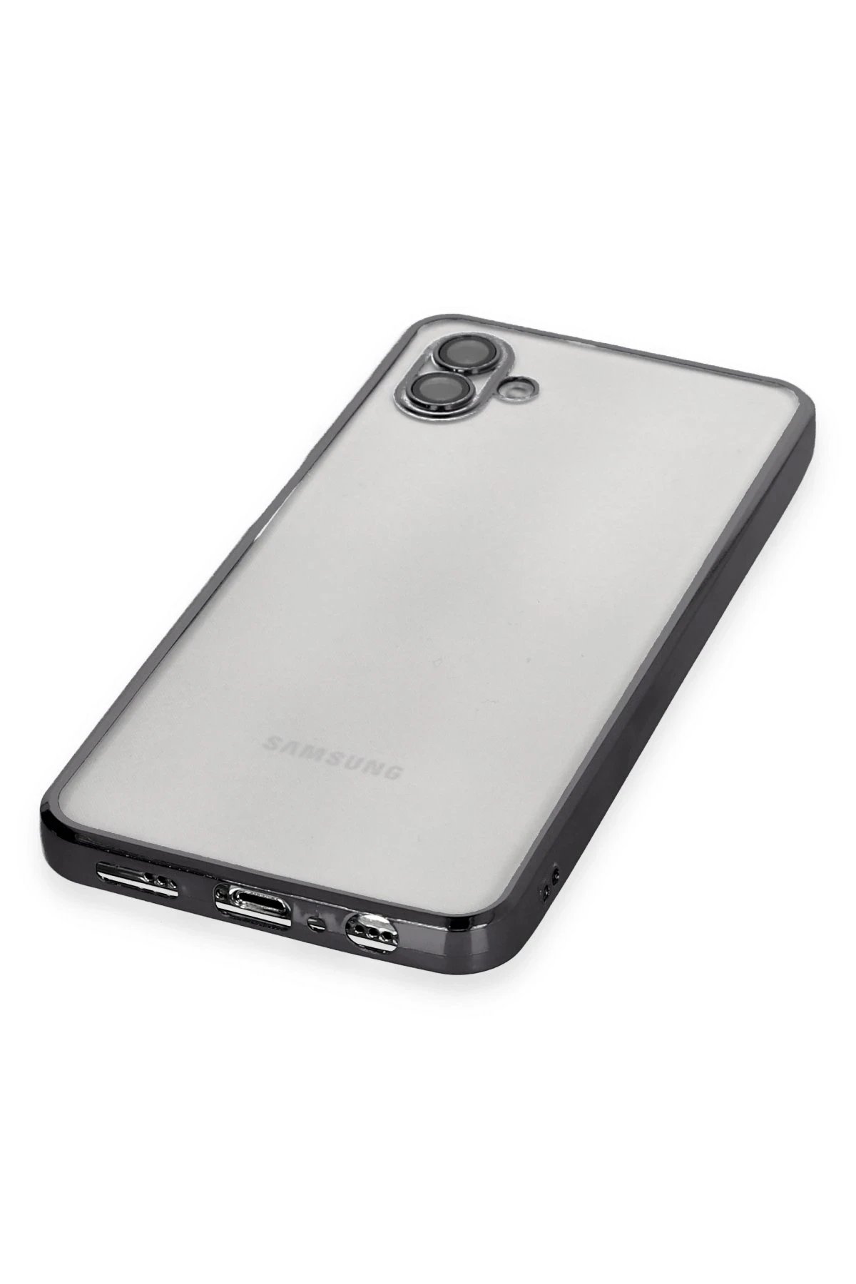 Newface Samsung Galaxy A04 Kılıf Razer Lensli Silikon - Siyah