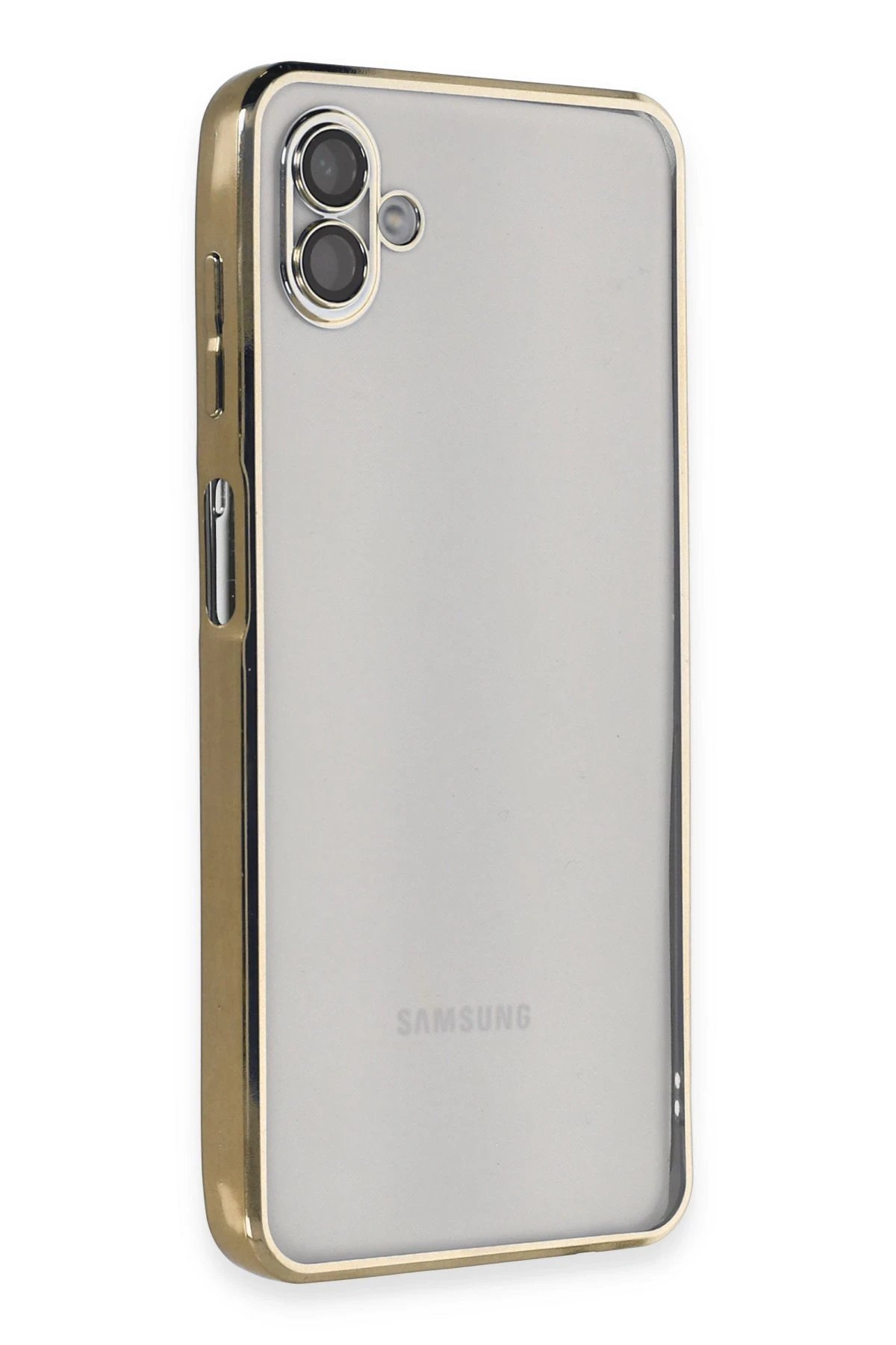 Newface Samsung Galaxy A04 Kılıf Razer Lensli Silikon - Gold