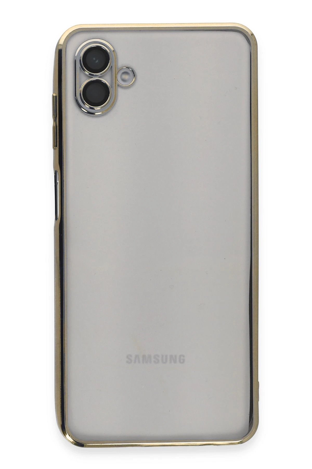 Newface Samsung Galaxy A04 Kılıf Razer Lensli Silikon - Gold