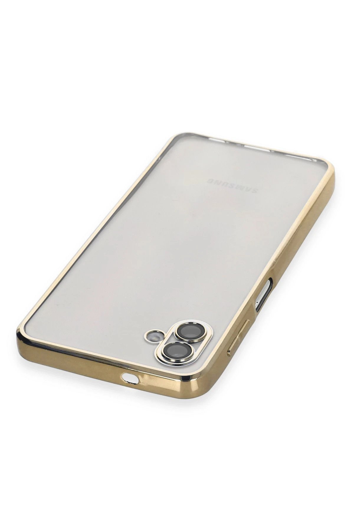 Newface Samsung Galaxy A04 Kılıf Razer Lensli Silikon - Gold