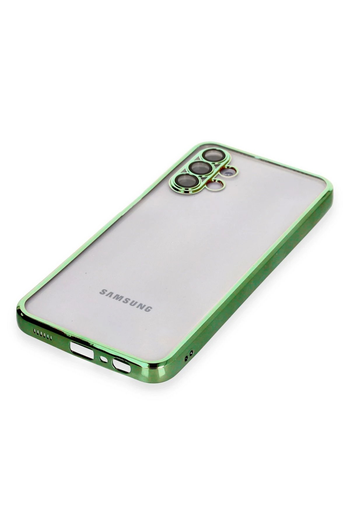 Newface Samsung Galaxy A04S Kılıf Razer Lensli Silikon - Yeşil