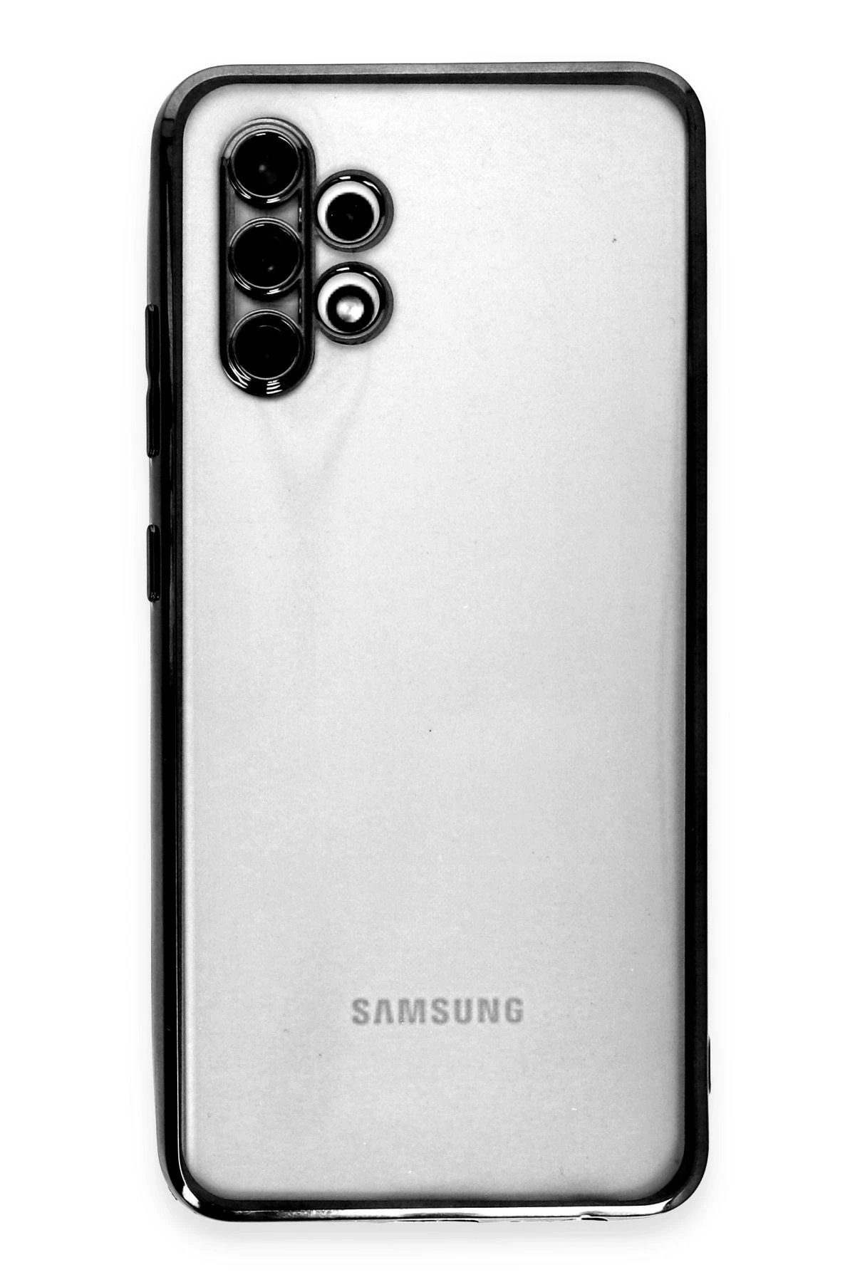 Newface Samsung Galaxy A32 Kılıf Razer Lensli Silikon - Siyah