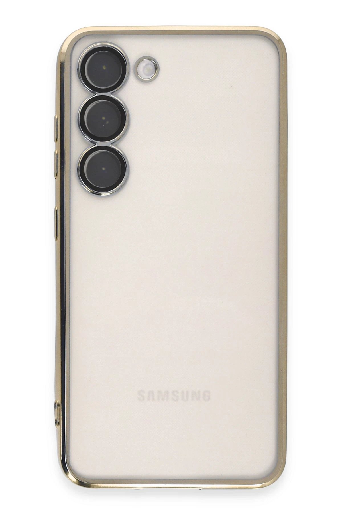 Newface Samsung Galaxy S24 Kılıf Razer Lensli Silikon - Gold