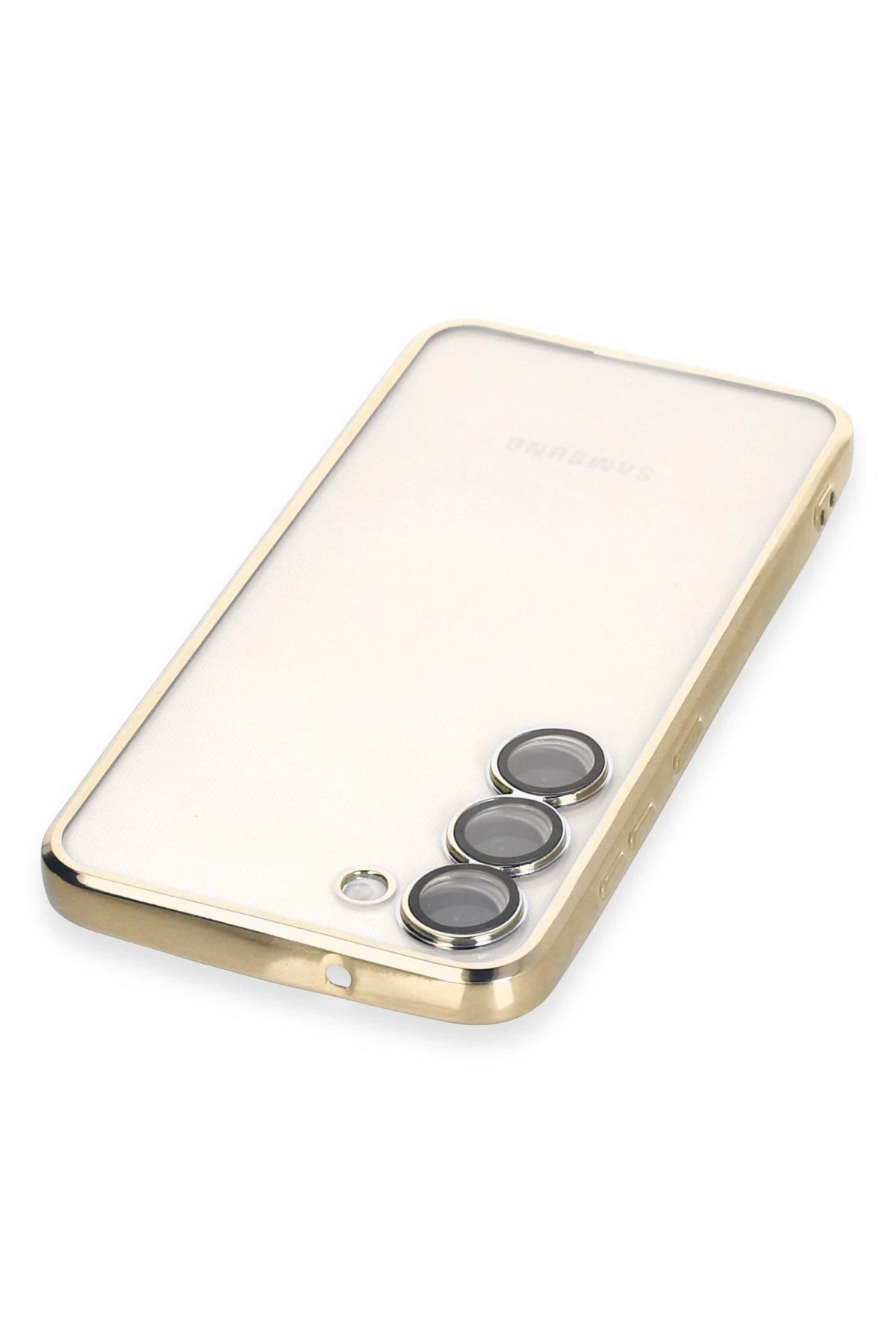 Newface Samsung Galaxy S24 Kılıf Razer Lensli Silikon - Gold