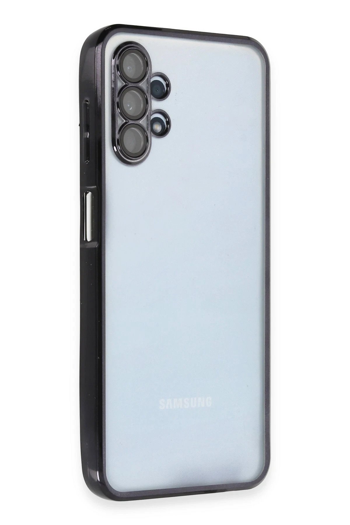 Newface Samsung Galaxy A13 4G Kılıf Razer Lensli Silikon - Siyah