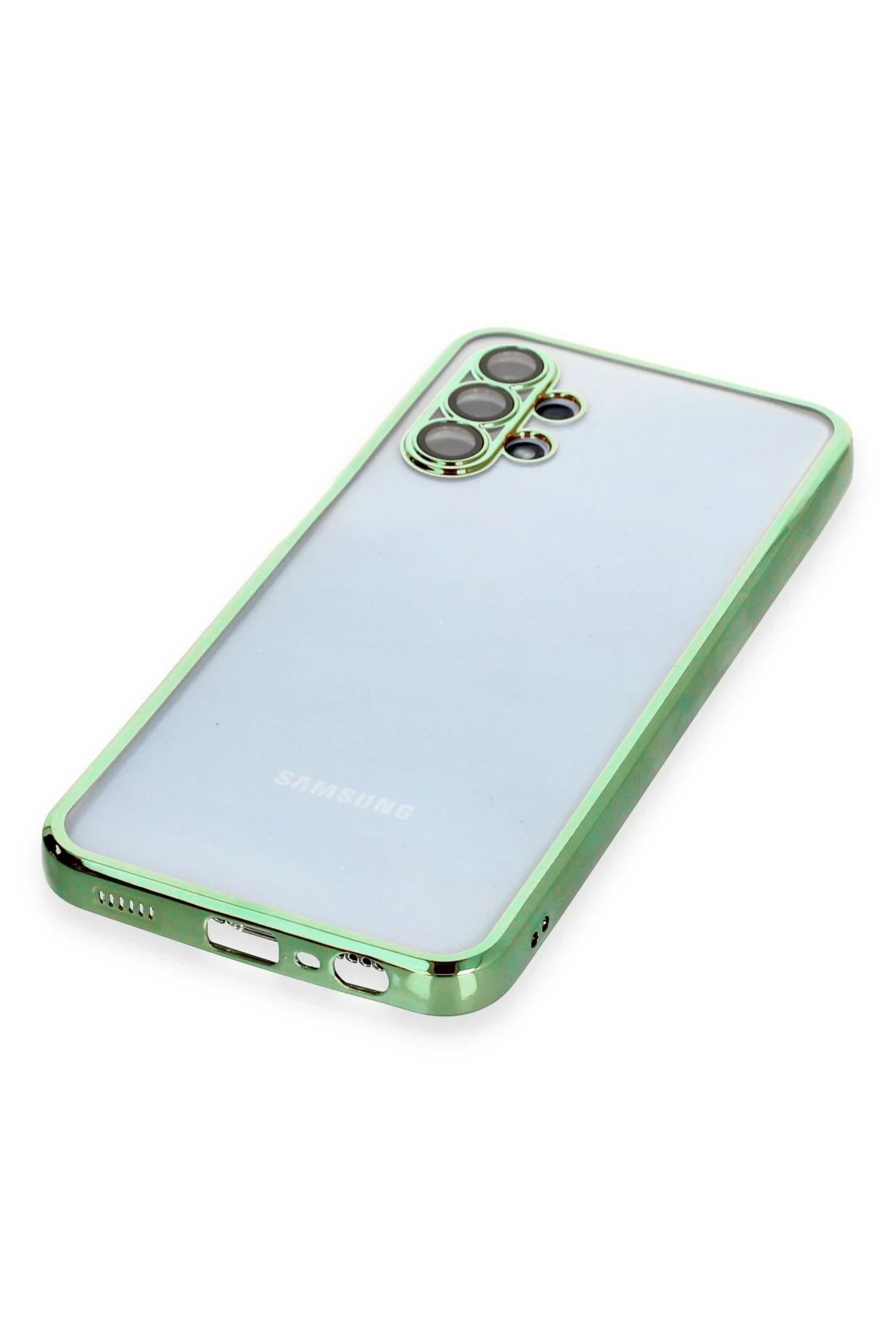 Newface Samsung Galaxy A13 4G Kılıf Razer Lensli Silikon - Yeşil