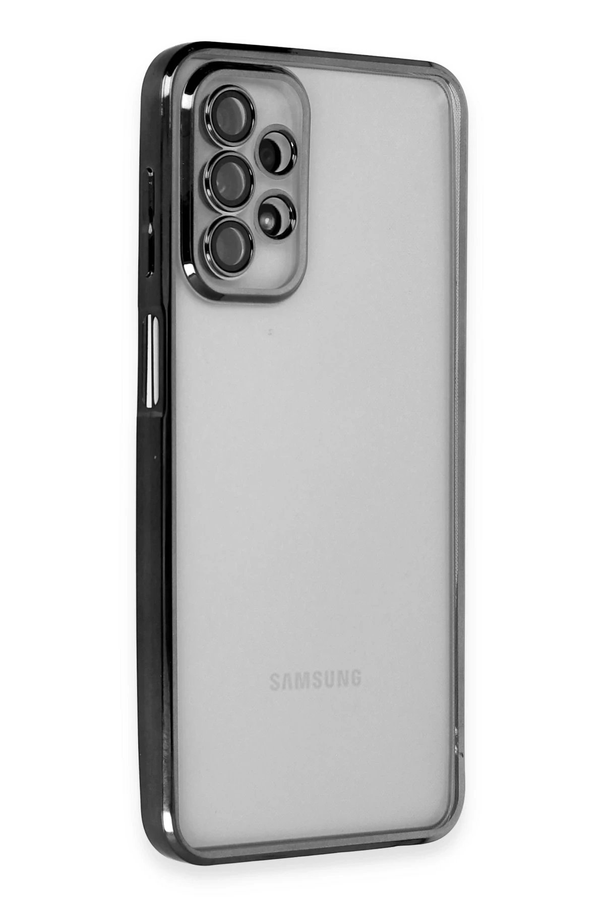 Newface Samsung Galaxy A23 4G Kılıf Razer Lensli Silikon - Siyah