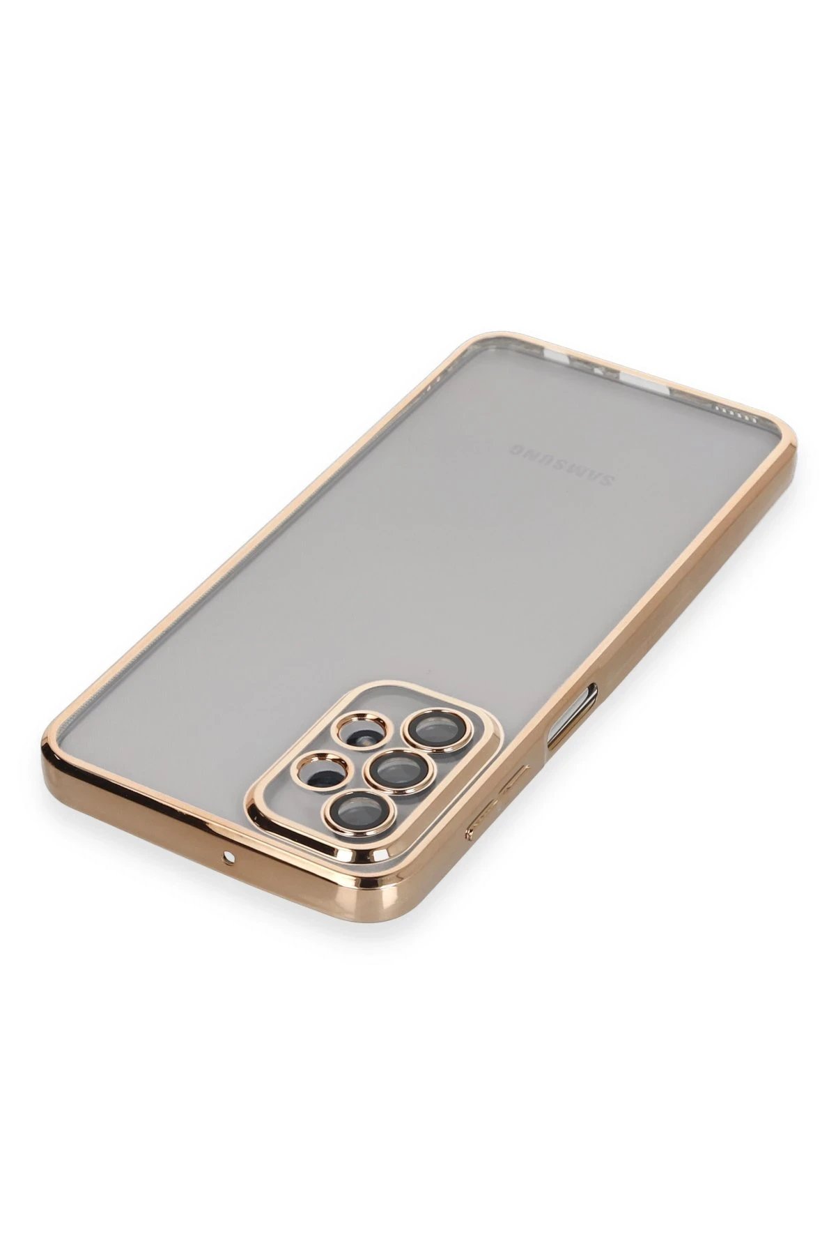 Newface Samsung Galaxy A23 4G Kılıf Razer Lensli Silikon - Gold