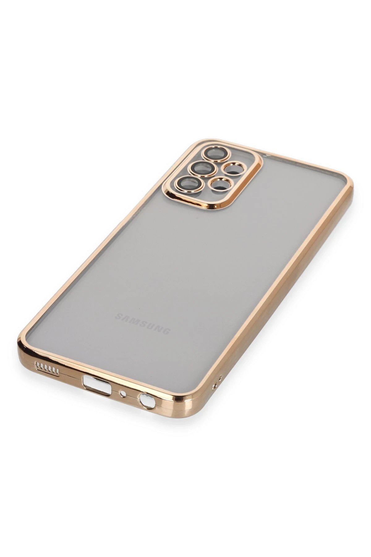 Newface Samsung Galaxy A23 4G Kılıf Razer Lensli Silikon - Gold