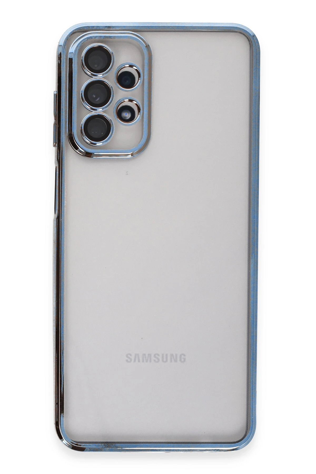 Newface Samsung Galaxy A23 4G Kılıf Razer Lensli Silikon - Açık Mavi