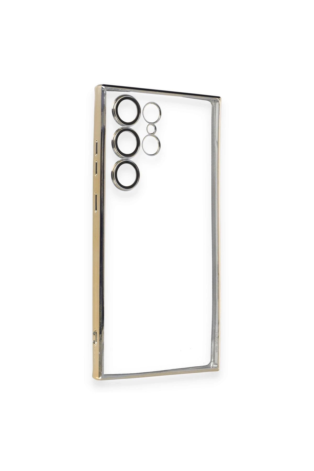 Newface Samsung Galaxy S24 Ultra Kılıf Razer Lensli Silikon - Gümüş