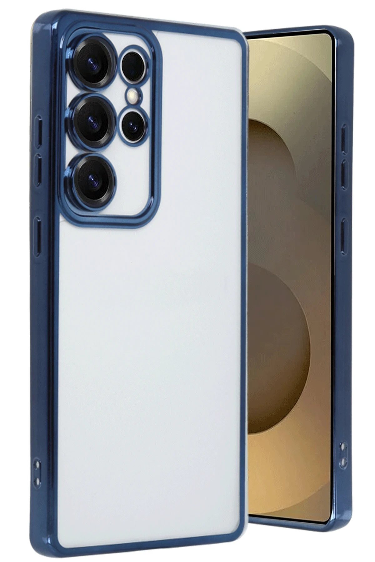 Newface Samsung Galaxy S24 Ultra Kılıf Razer Lensli Silikon - Sierra Blue